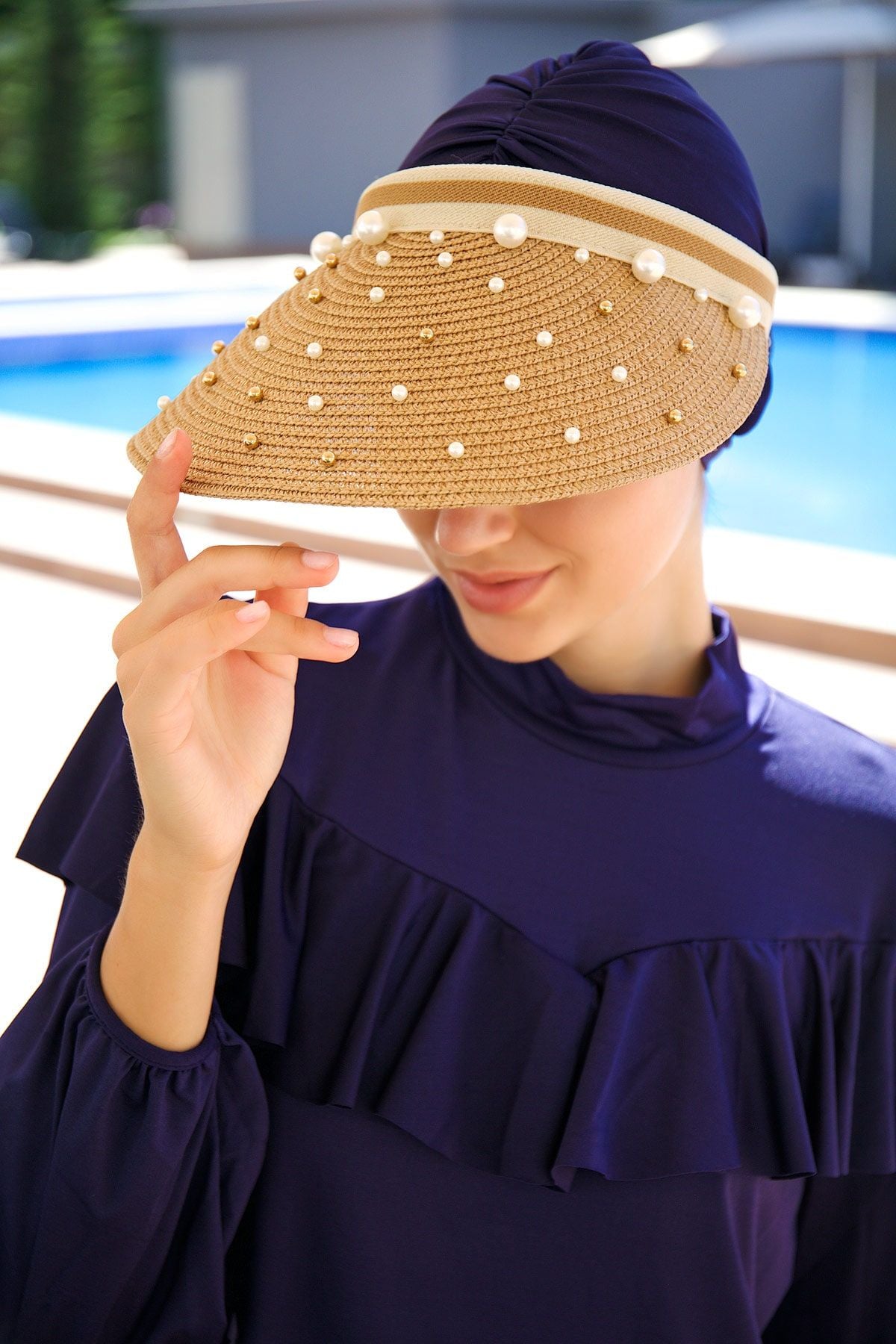 İncili Camel Vizör Şapka 143981