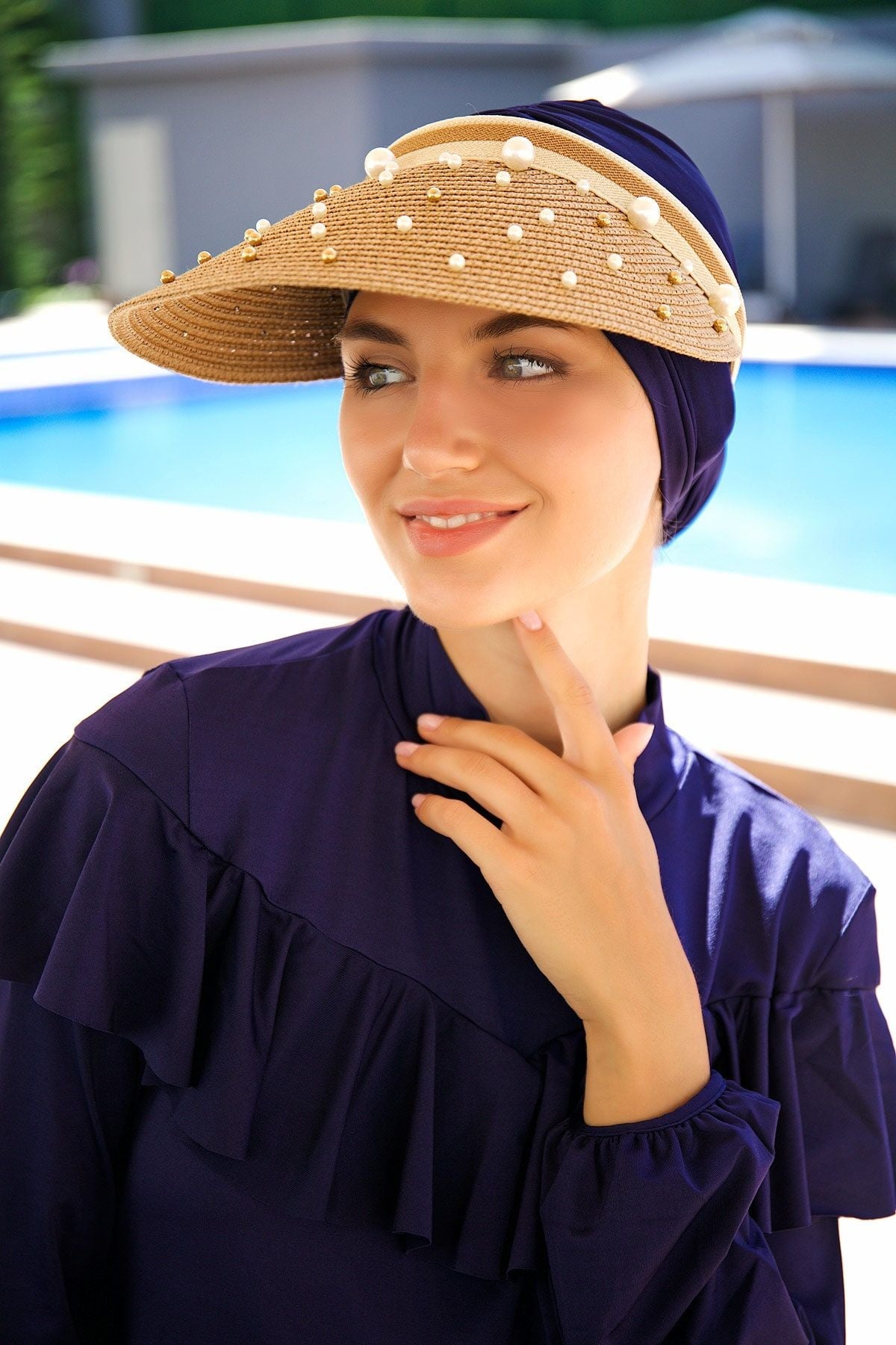 İncili Camel Vizör Şapka 143981