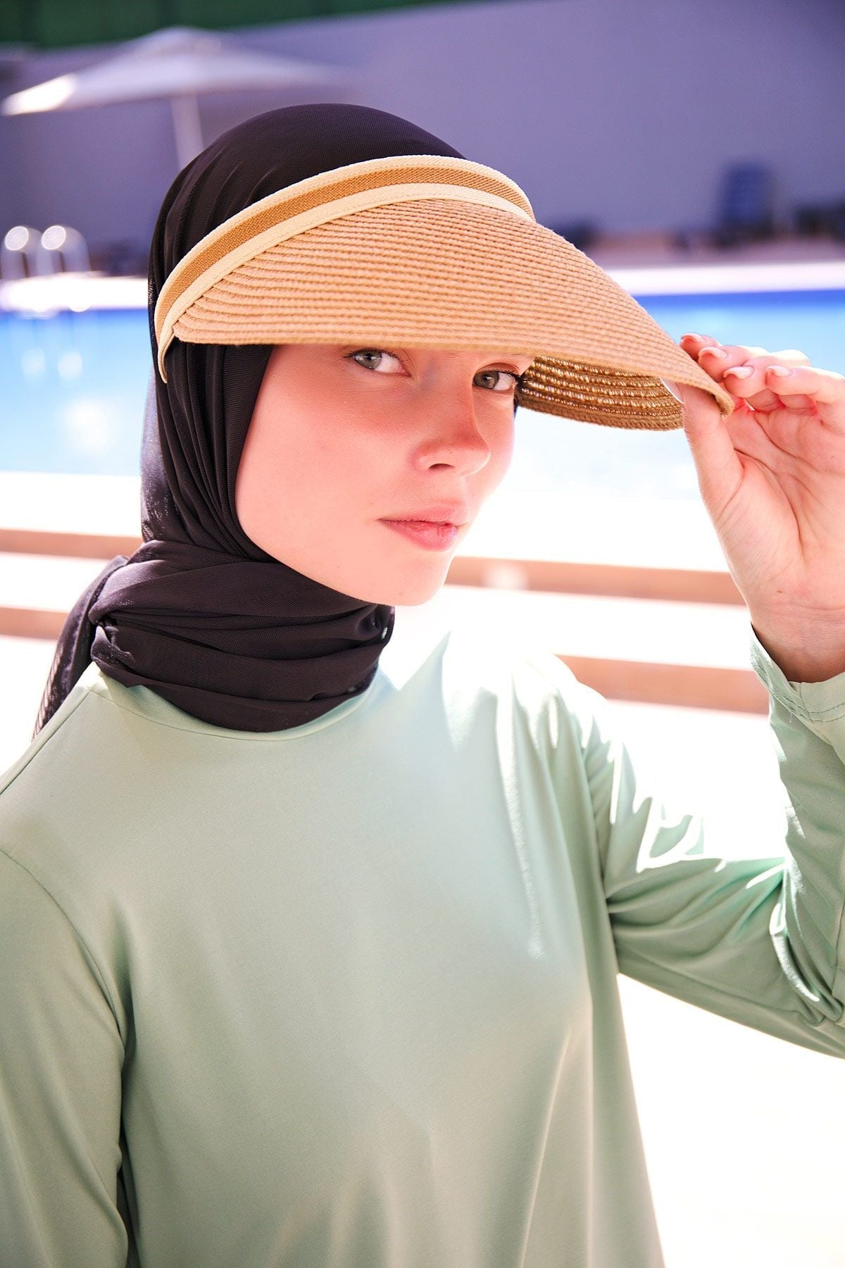 قبعة القش ذات الوجه الجملي 14398 الصورة الرئيسية