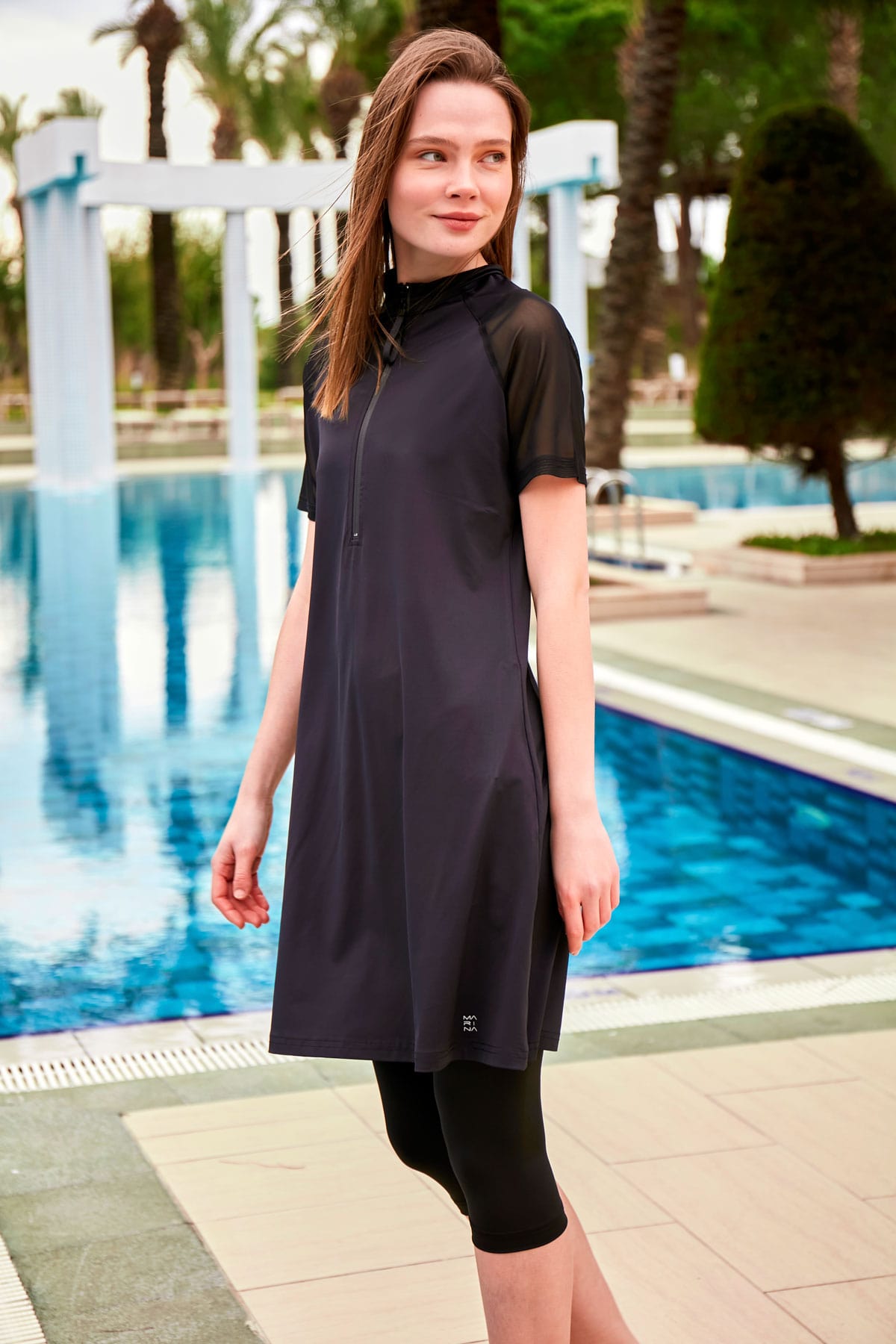 Lycra Black Burkini Modest Swimwear M2448 AUS