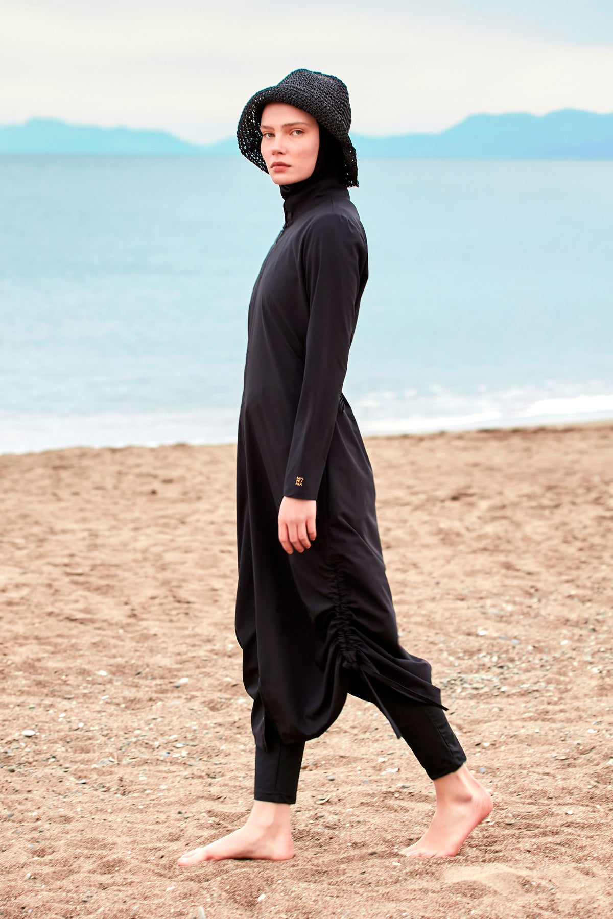 Woven Black Burkini Modest Swimwear M2415 Secondary image