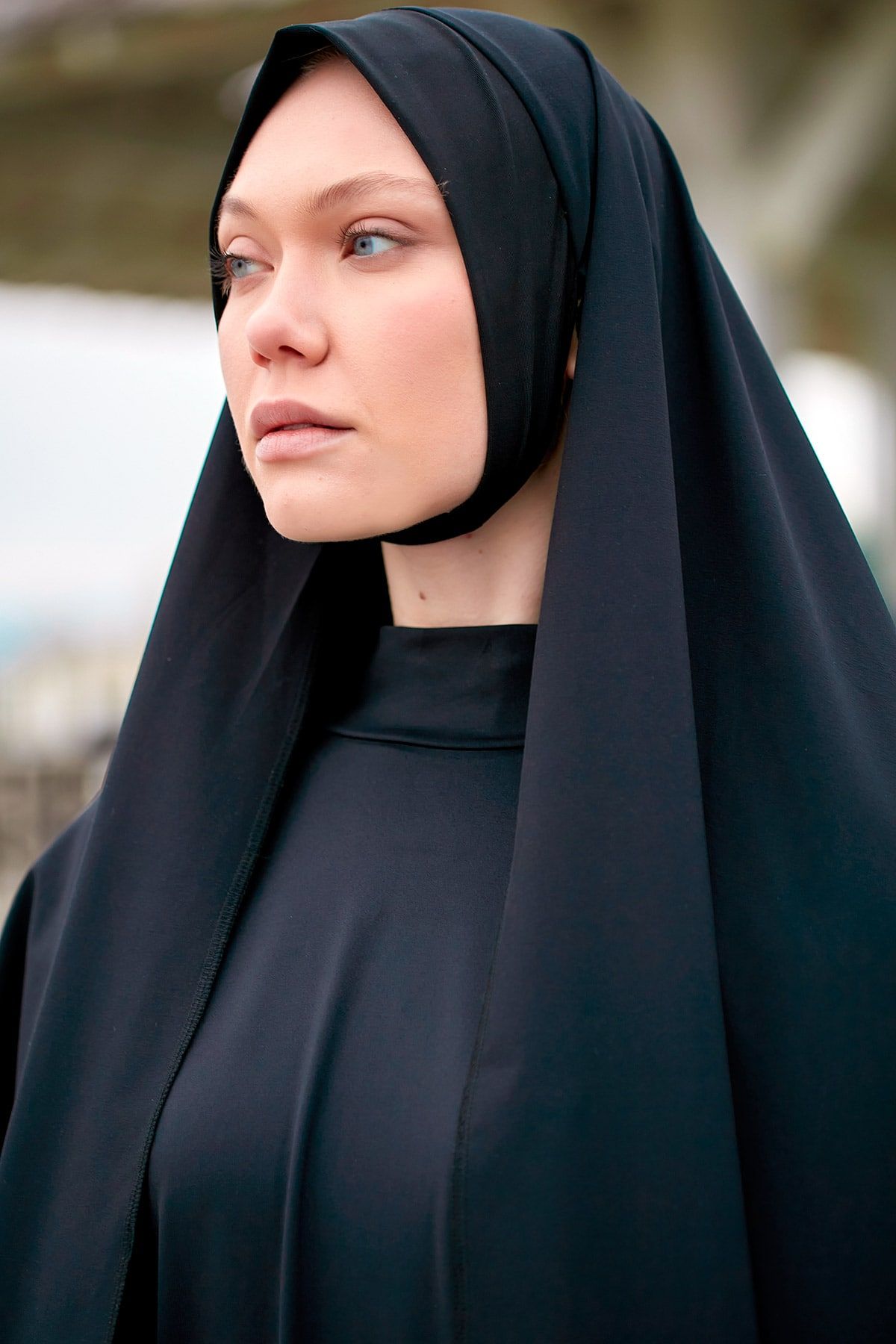 Black Woven Practical Shawl Cap B2403