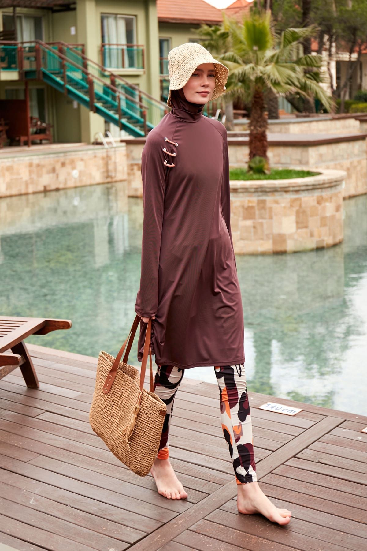 El Örgüsü Camel Hasır Çanta C2415