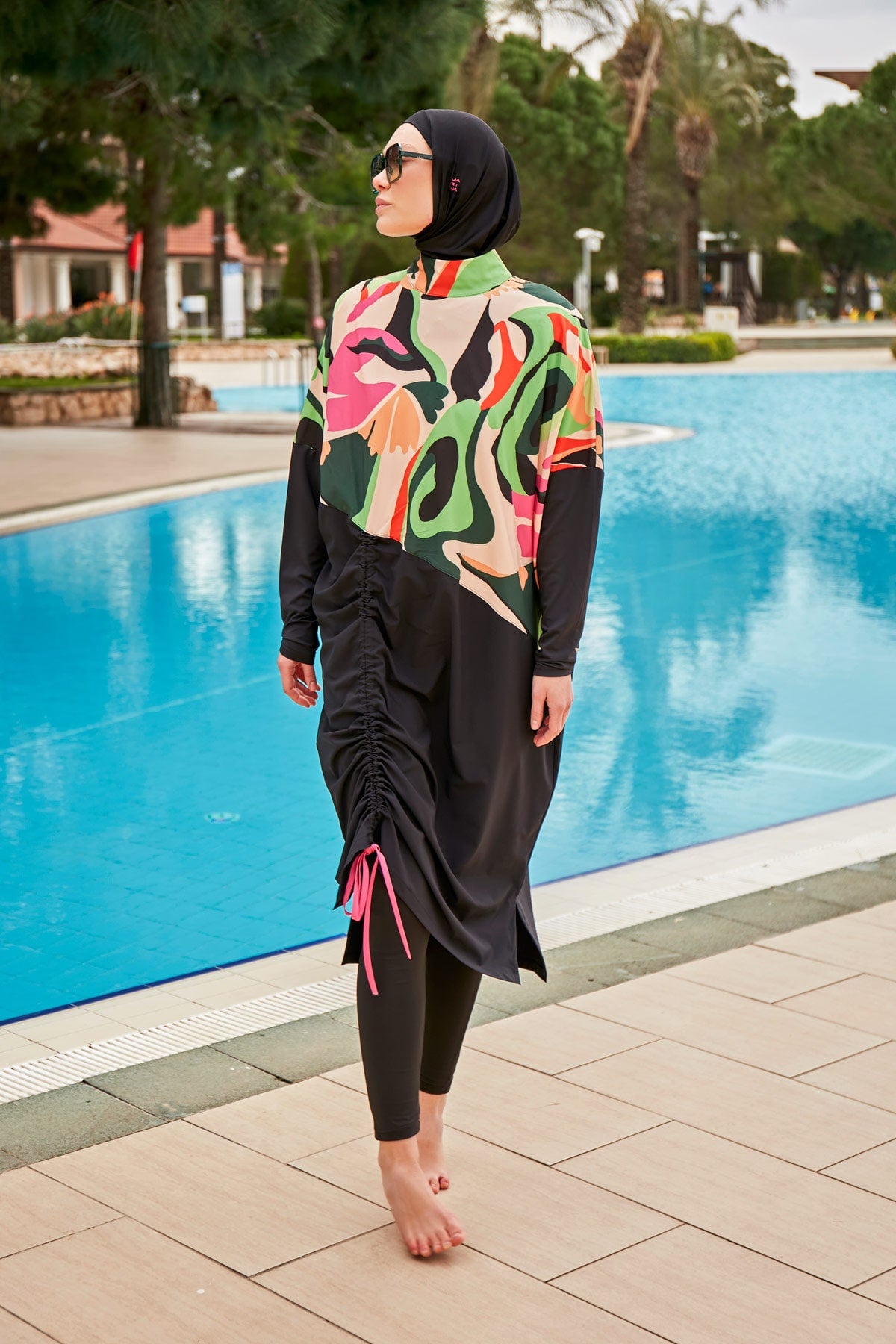 Woven Black Burkini Modest Swimwear M2423 Secondary image