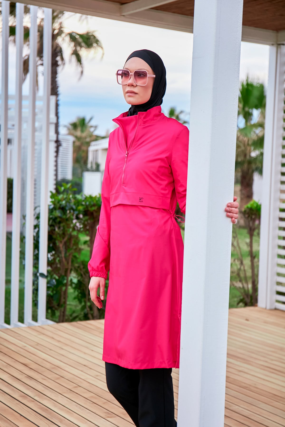 Woven Pink Burkini Modest Swimwear M2408 USA Main image