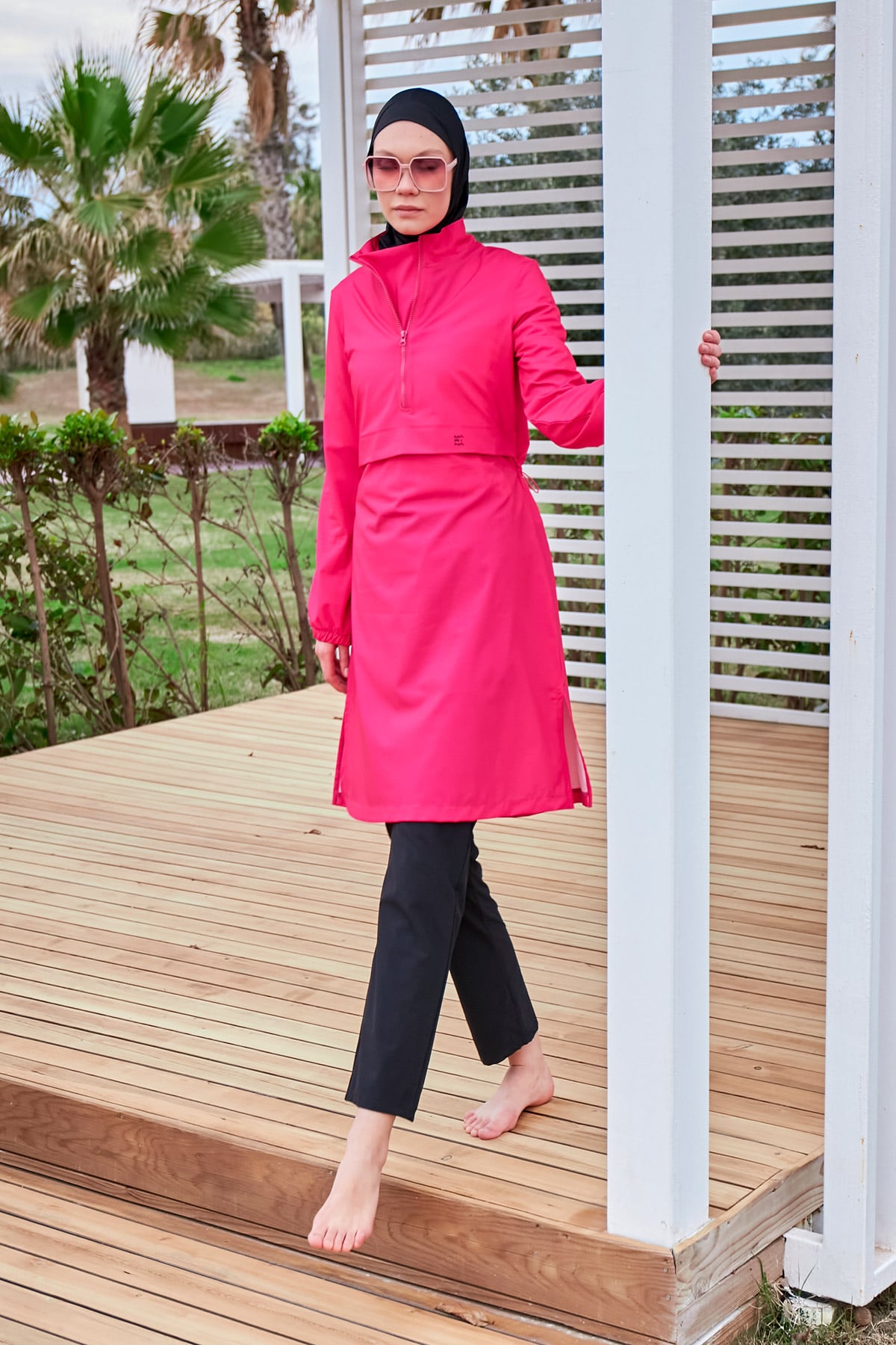 Woven Pink Burkini Modest Swimwear M2408 AUS