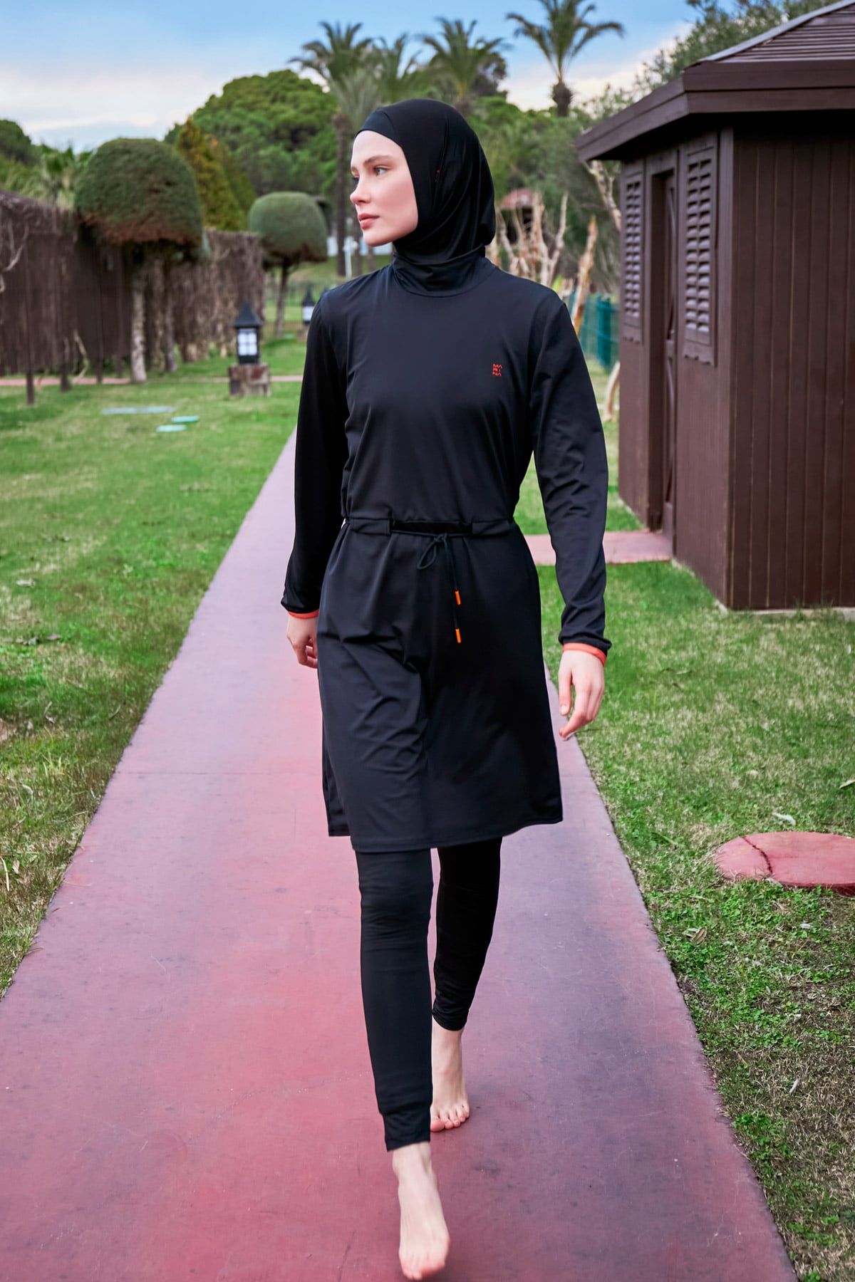 Lycra Black Burkini Modest Swimwear M2478