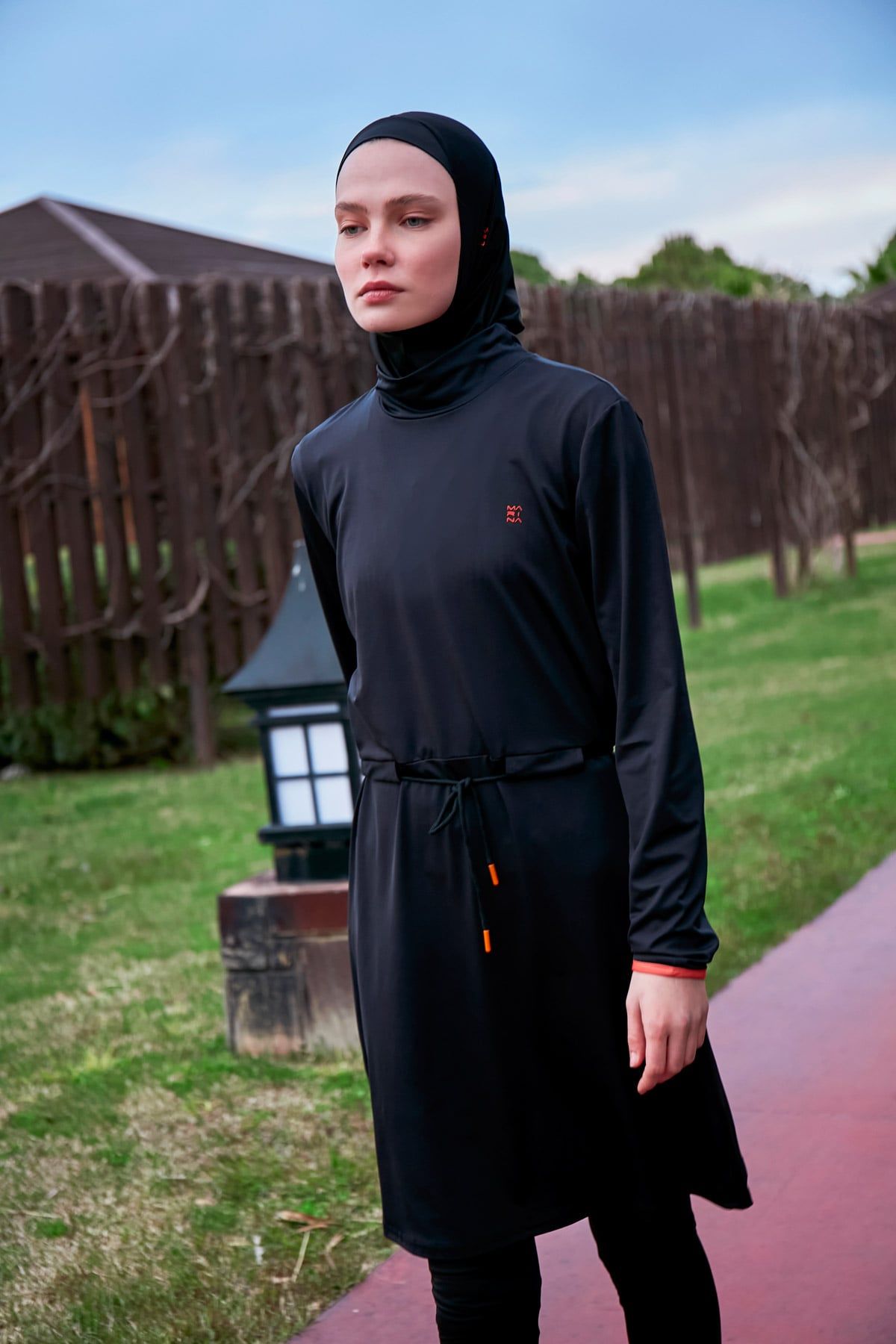Lycra Black Burkini Modest Swimwear M2478