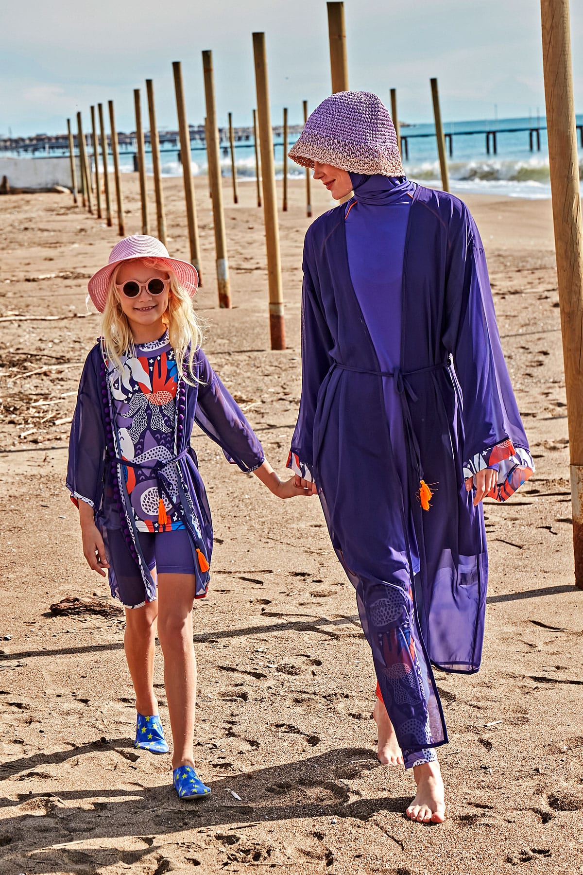 Patterned Colorful Kids Beach Kimono - P2421