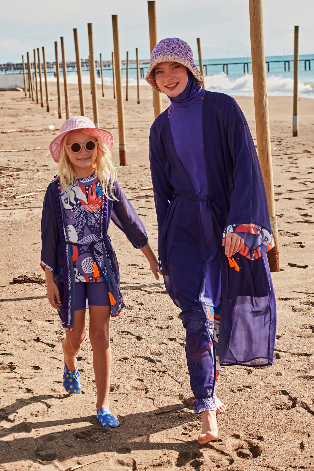 Patterned Colorful Kids Beach Kimono - P2421