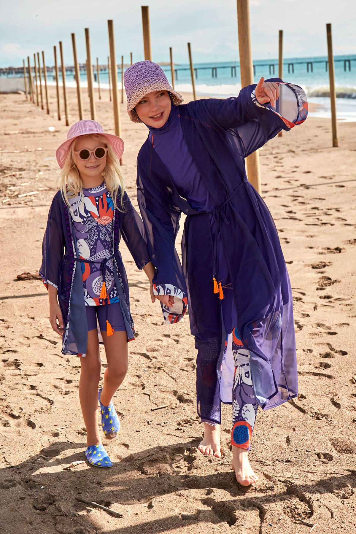 Patterned Colorful Kids Beach Kimono - P2421