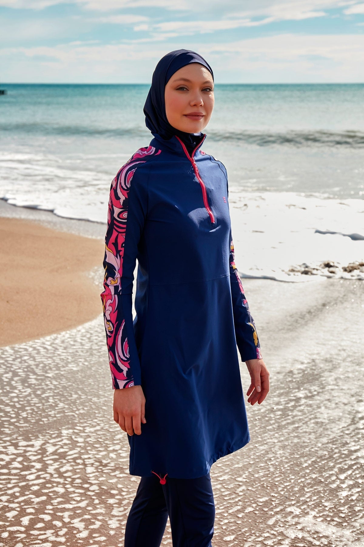 Woven Navy Burkini Modest Swimwear M2489 USA