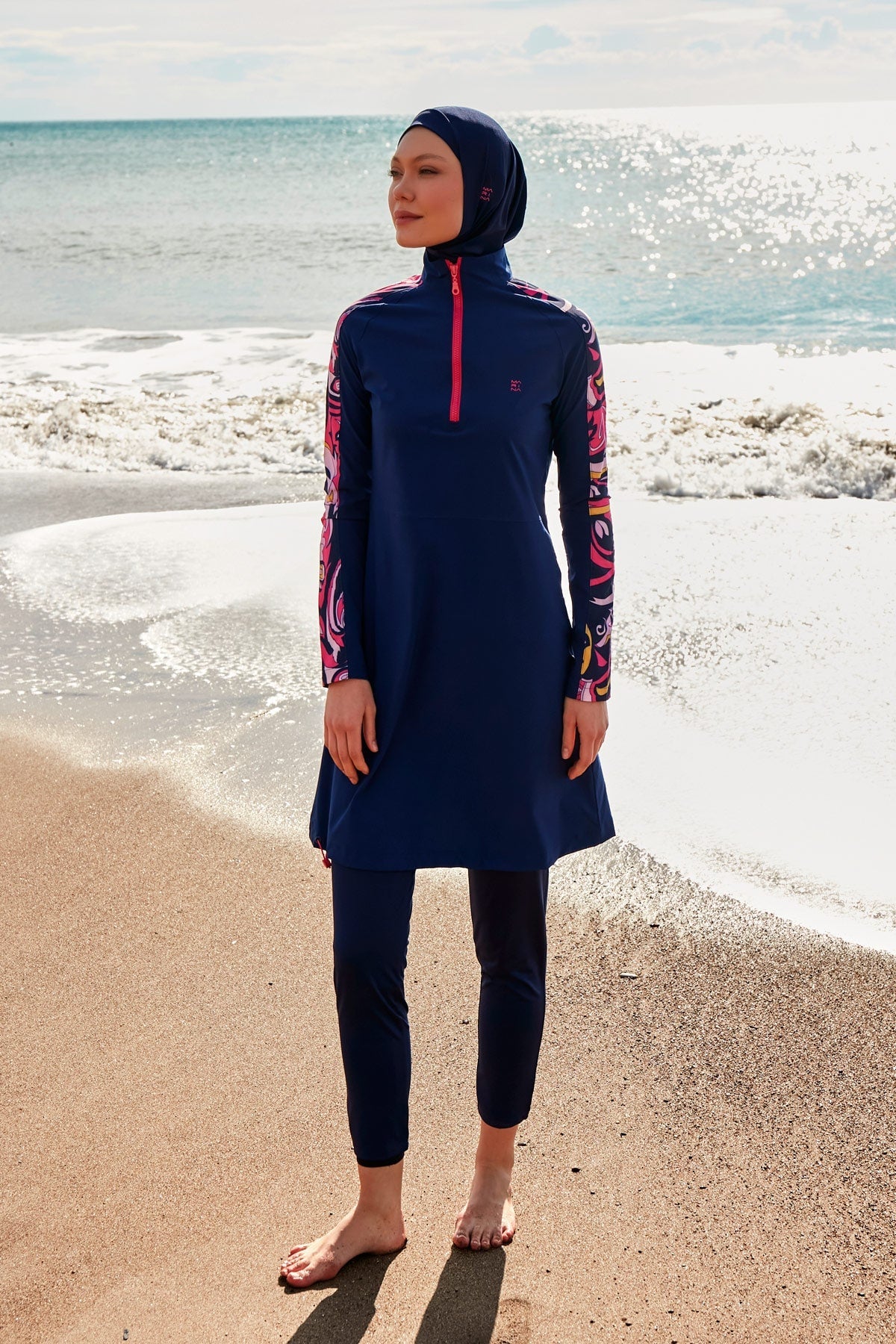 Woven Navy Burkini Modest Swimwear M2489 DE Main image