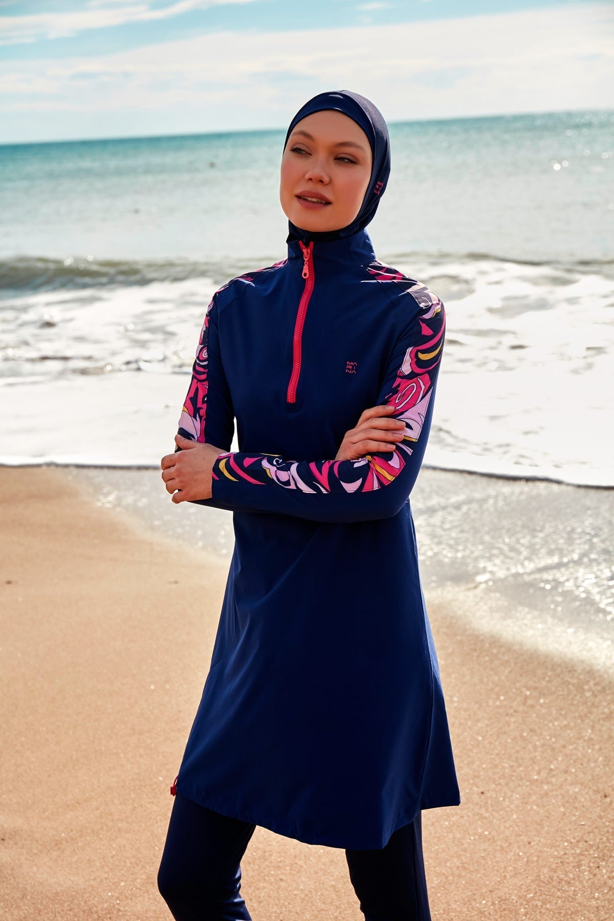 Woven Navy Burkini Modest Swimwear M2489 AUS