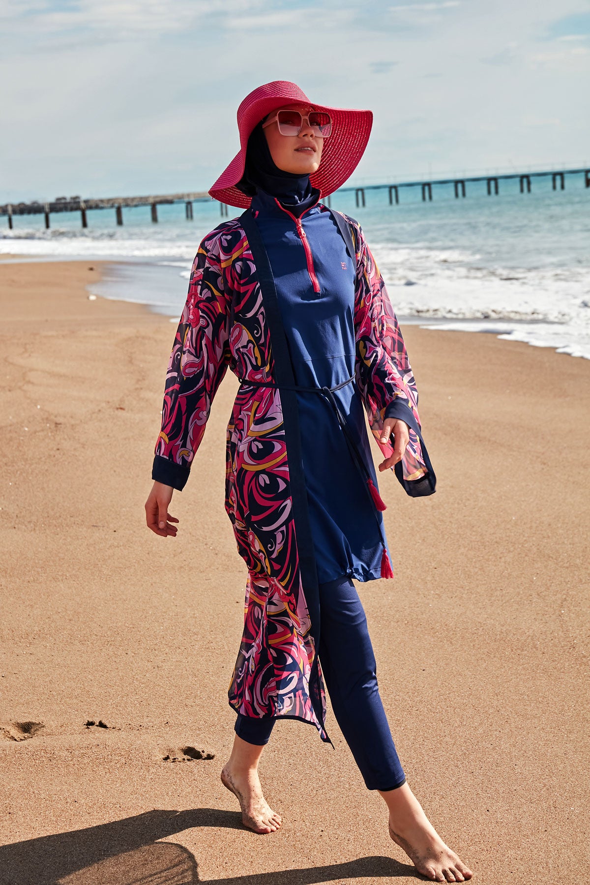 Patterned Chiffon Beach Kimono - P2416