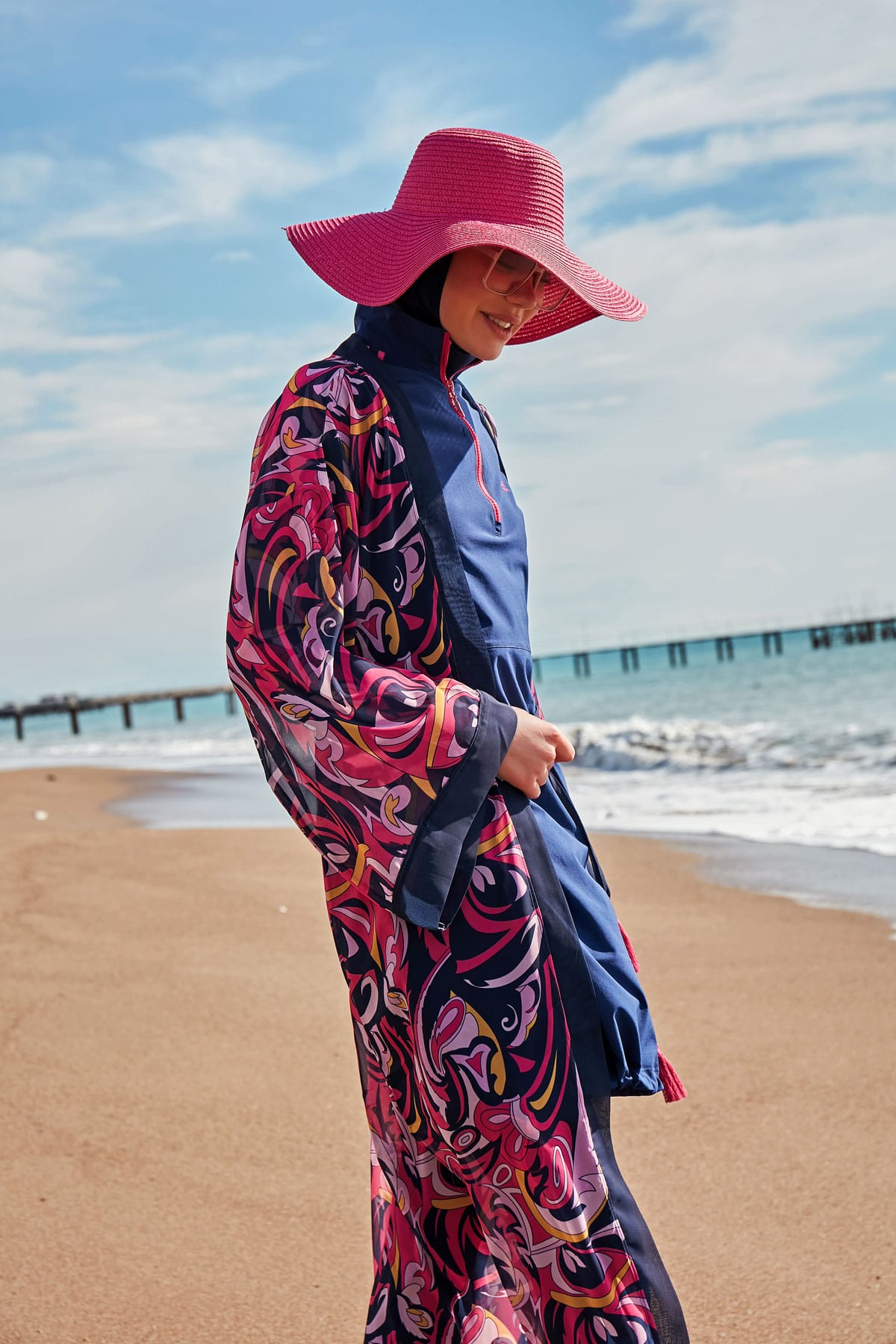 Patterned Chiffon Beach Kimono - P2416