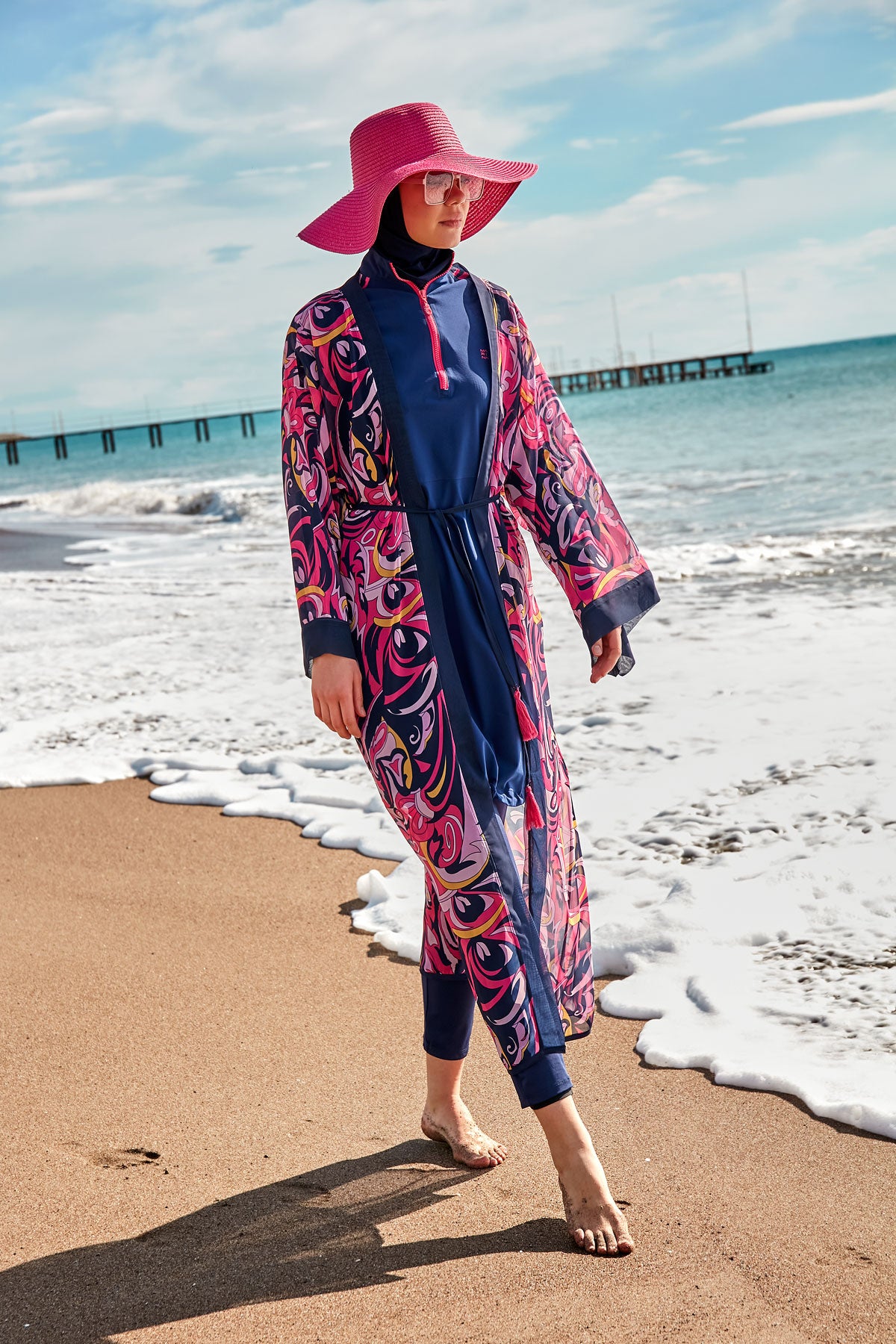 Patterned Chiffon Beach Kimono - P2416