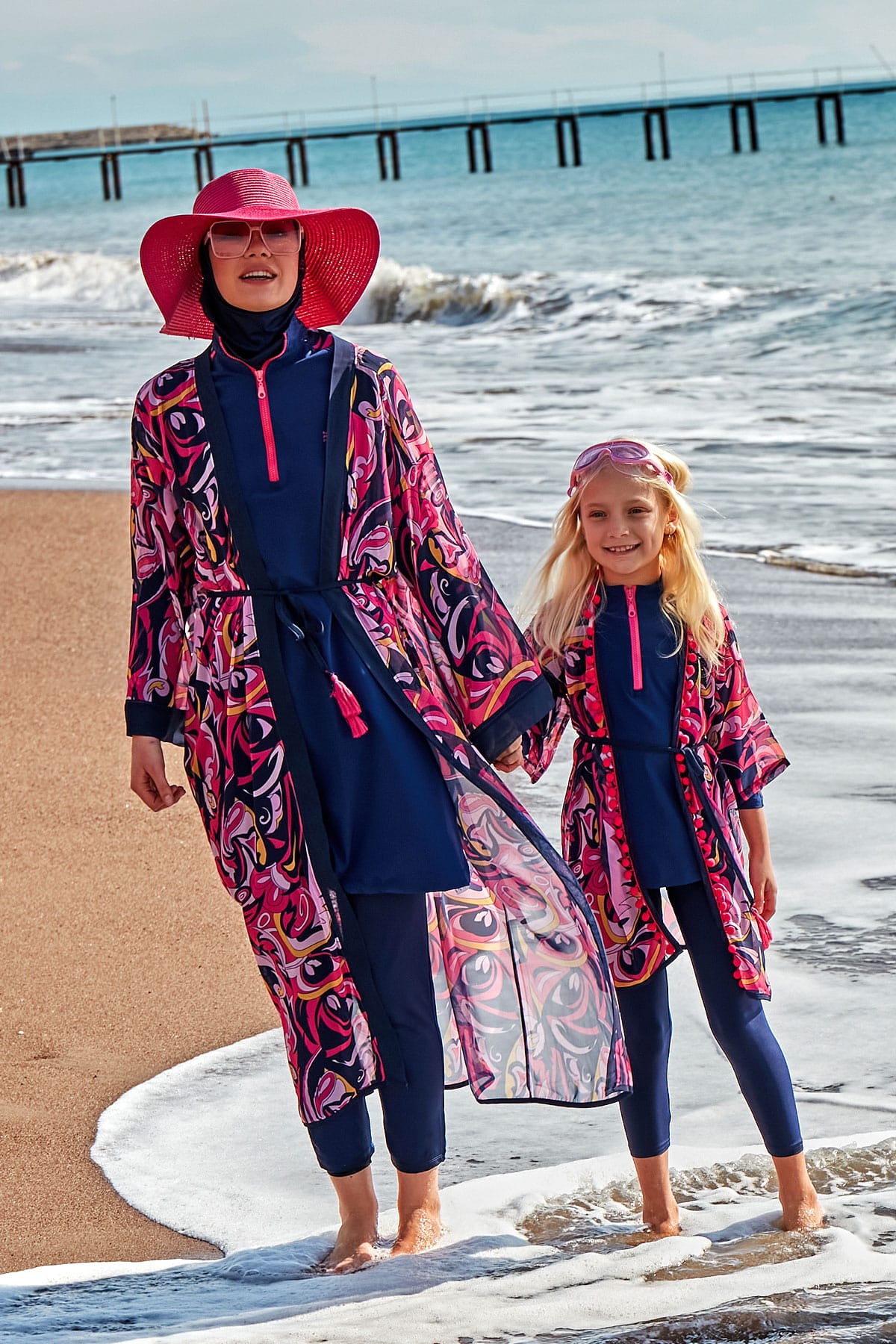 Patterned Colorful Kids Beach Kimono - P2417 Main image