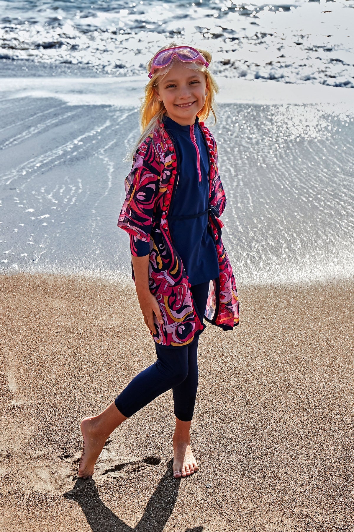 Patterned Colorful Kids Beach Kimono - P2417