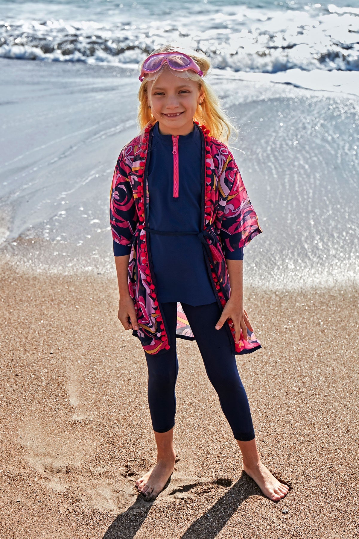 Patterned Colorful Kids Beach Kimono - P2417