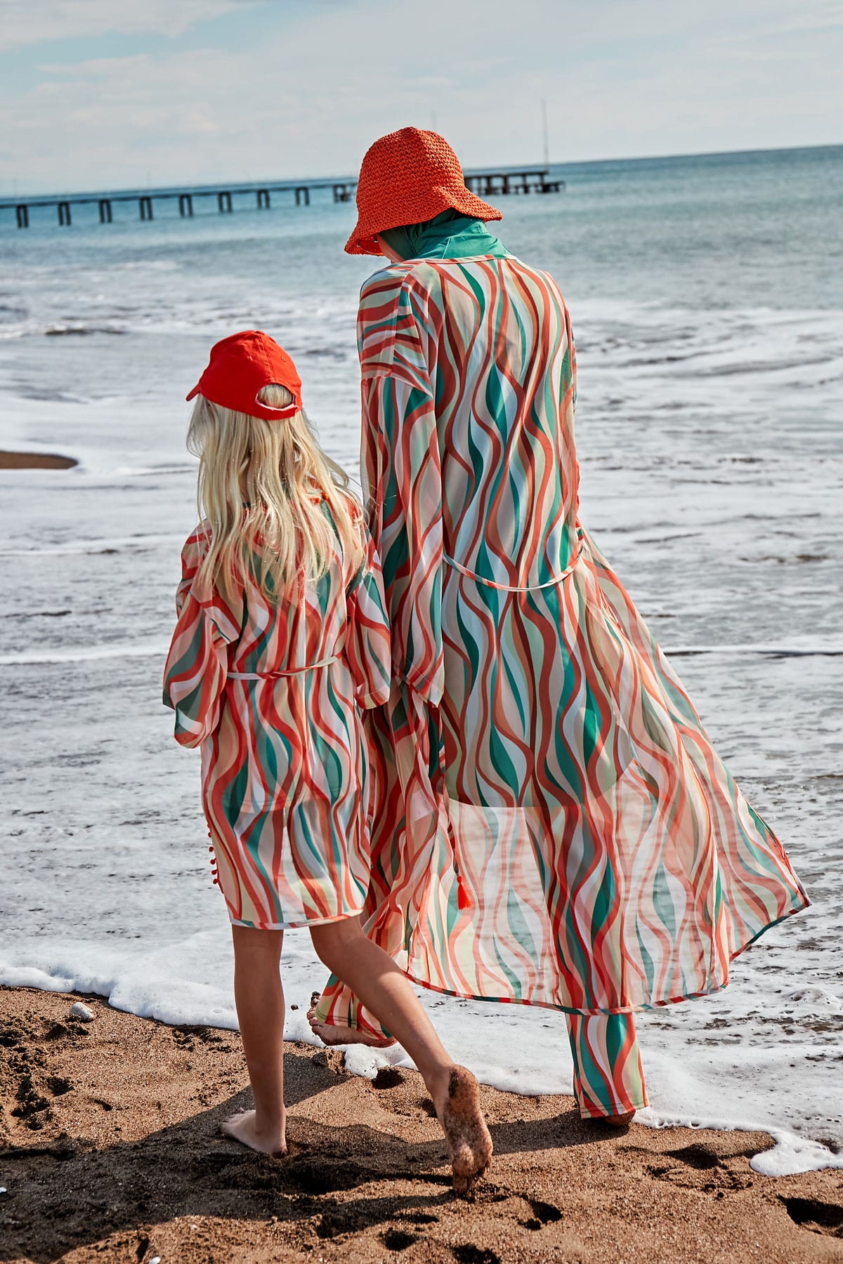 Patterned Colorful Kids Beach Kimono - P2423
