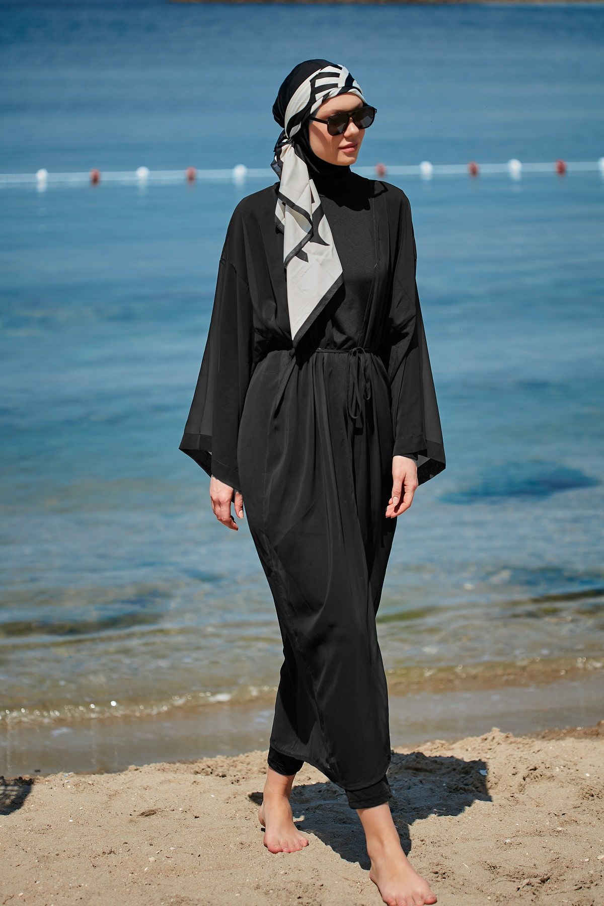 Black Pareo Kimono P2342 Secondary image