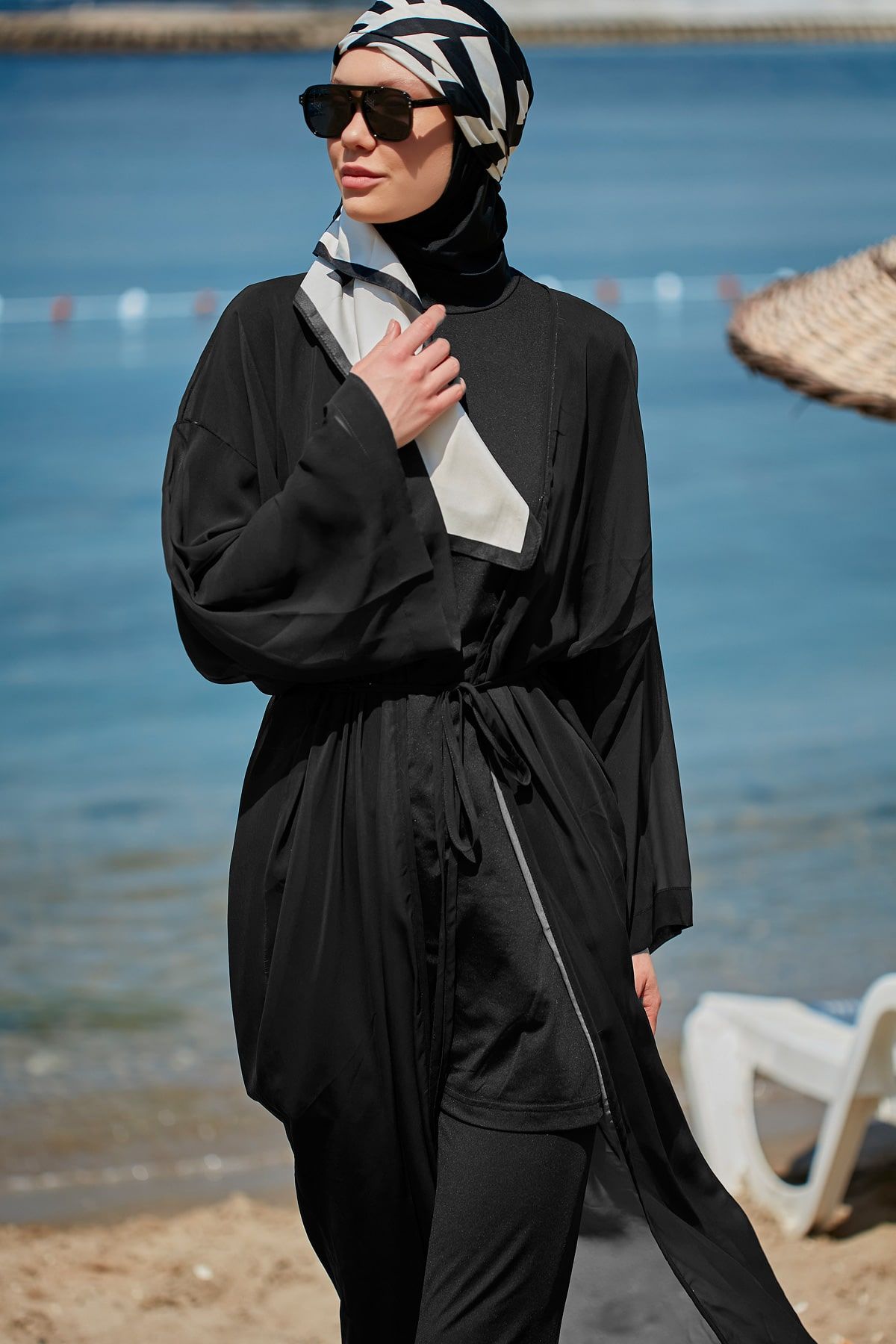 Black Pareo Kimono P2342