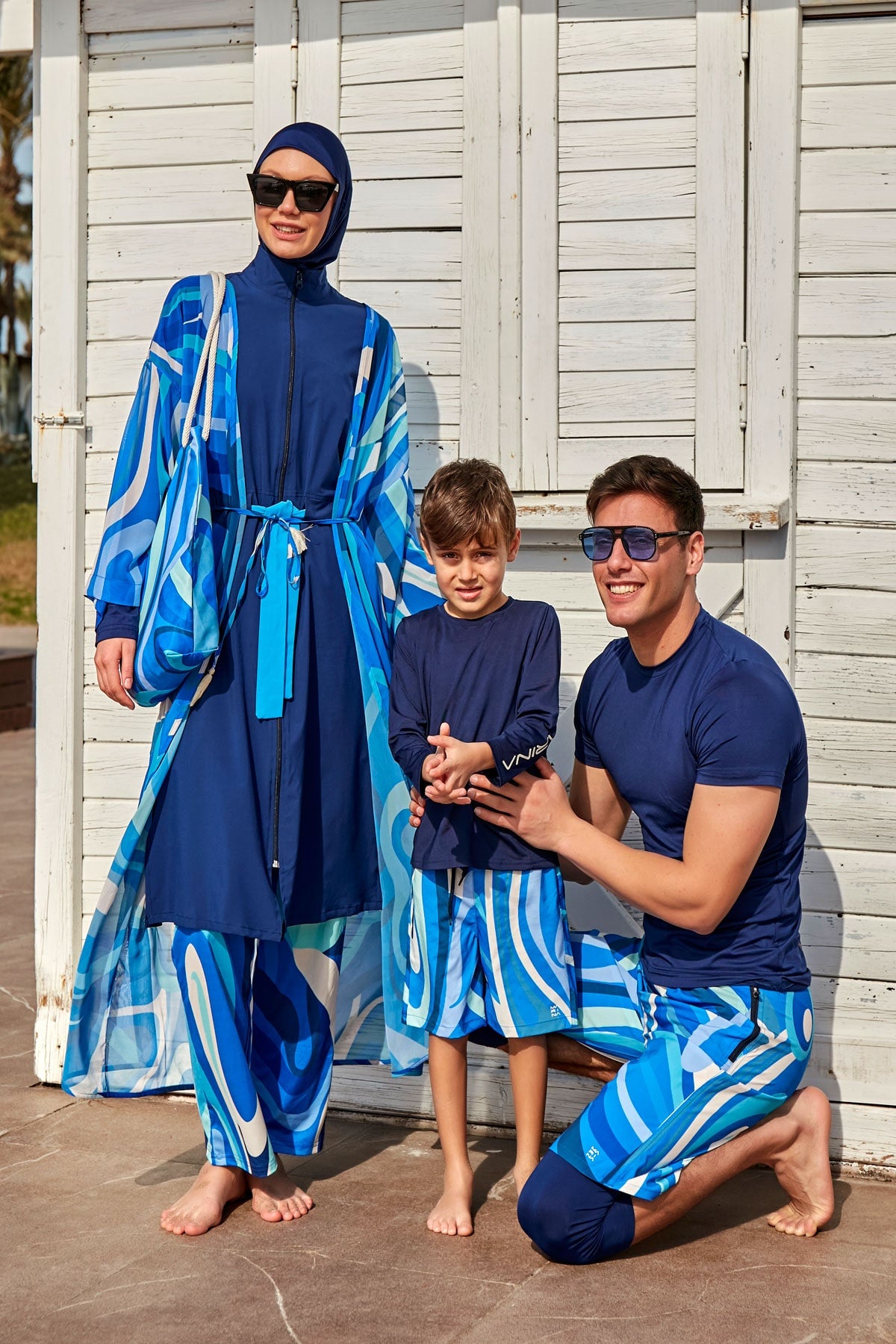 Woven Navy Burkini Modest Swimwear M2428