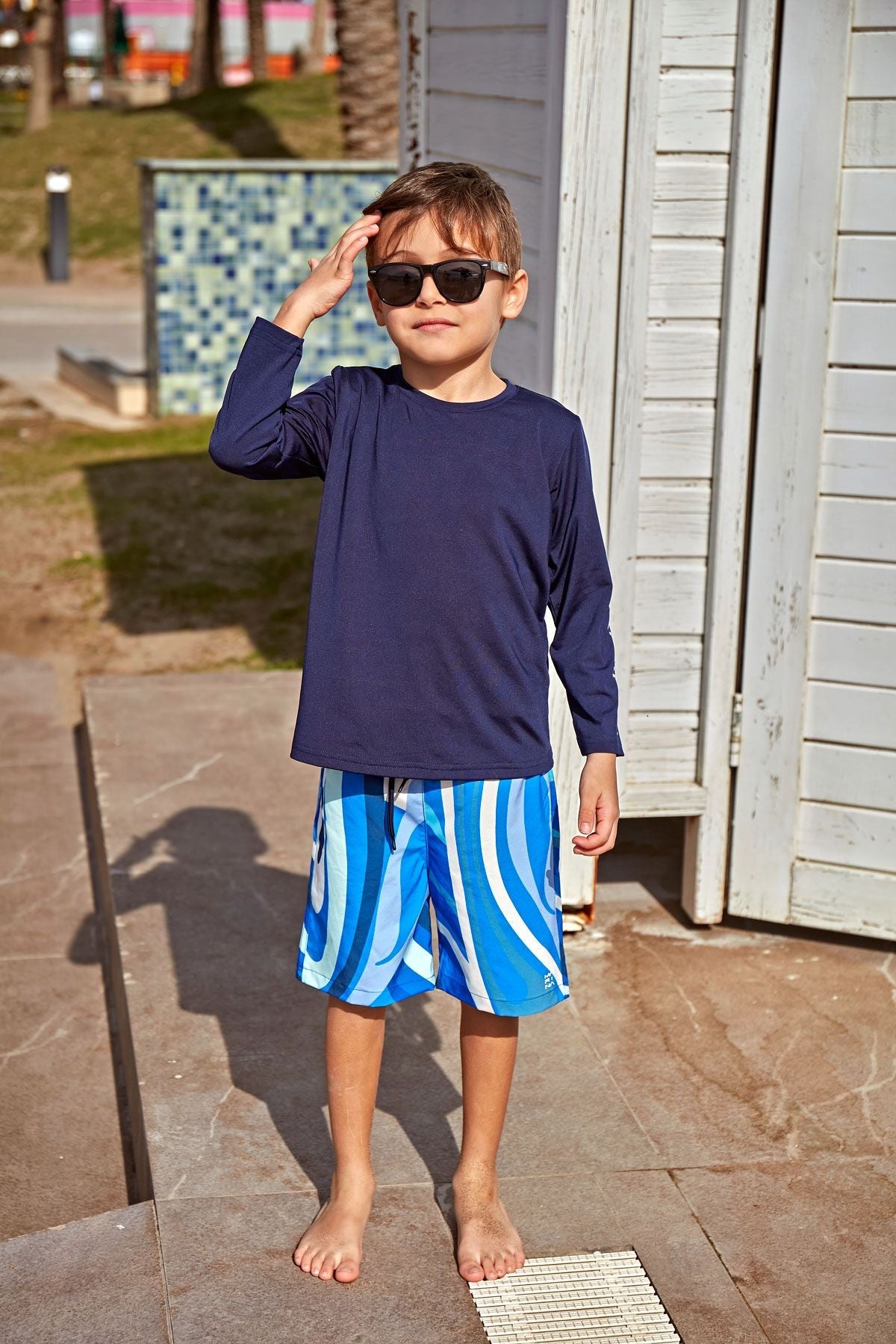 Woven Navy Boys Shorts B2435