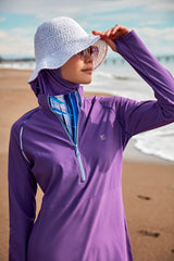 Woven Purple Burkini Modest Swimwear M2492