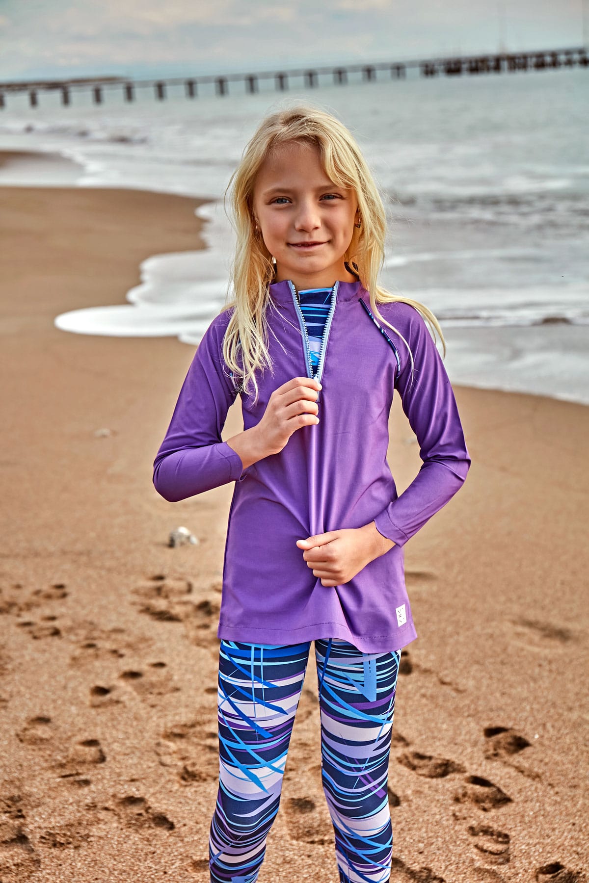 Woven Purple Girls Swimwear K2405