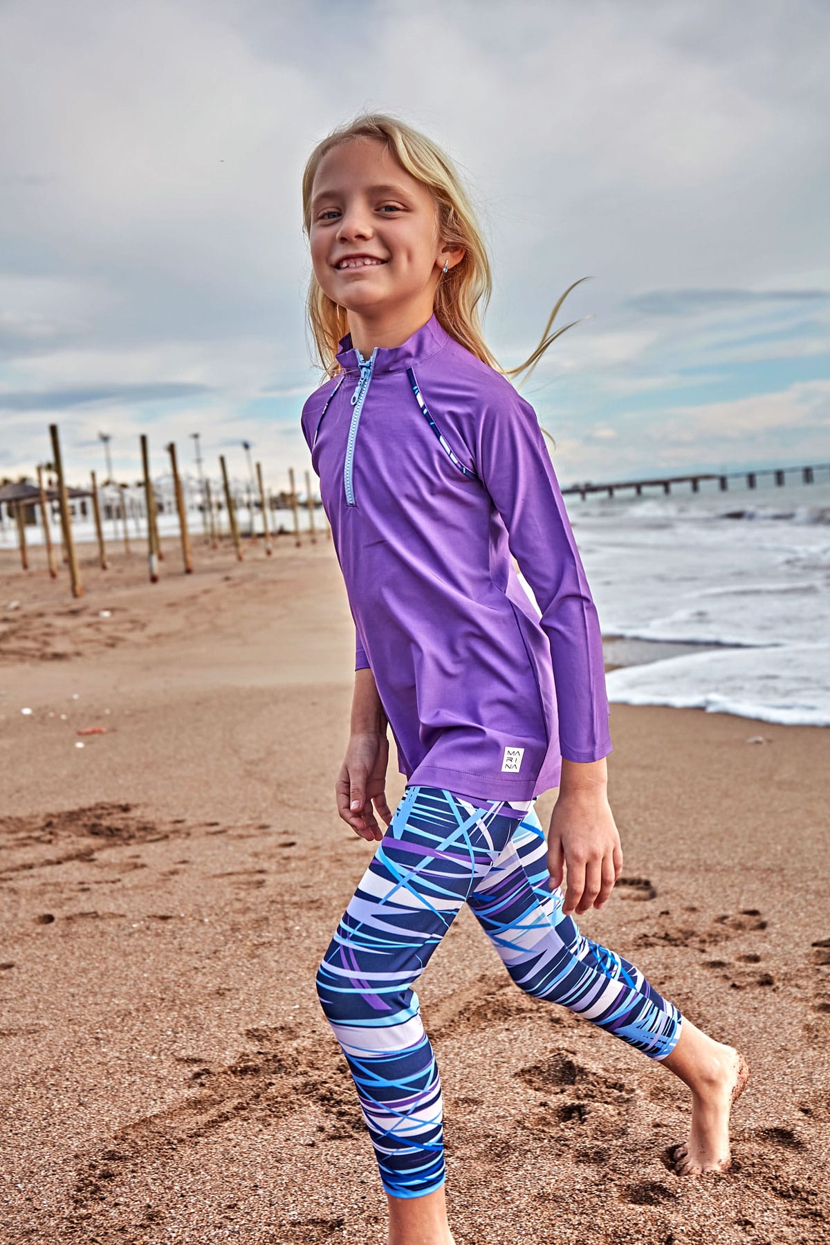 Woven Purple Girls Swimwear K2405