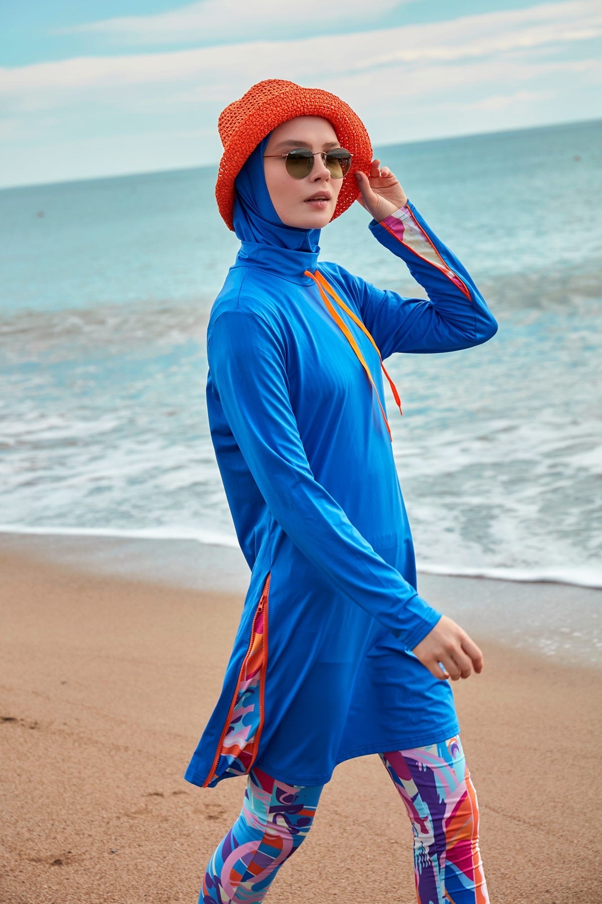 Lycra Royal Blue Burkini Modest Swimwear M2483 Main image