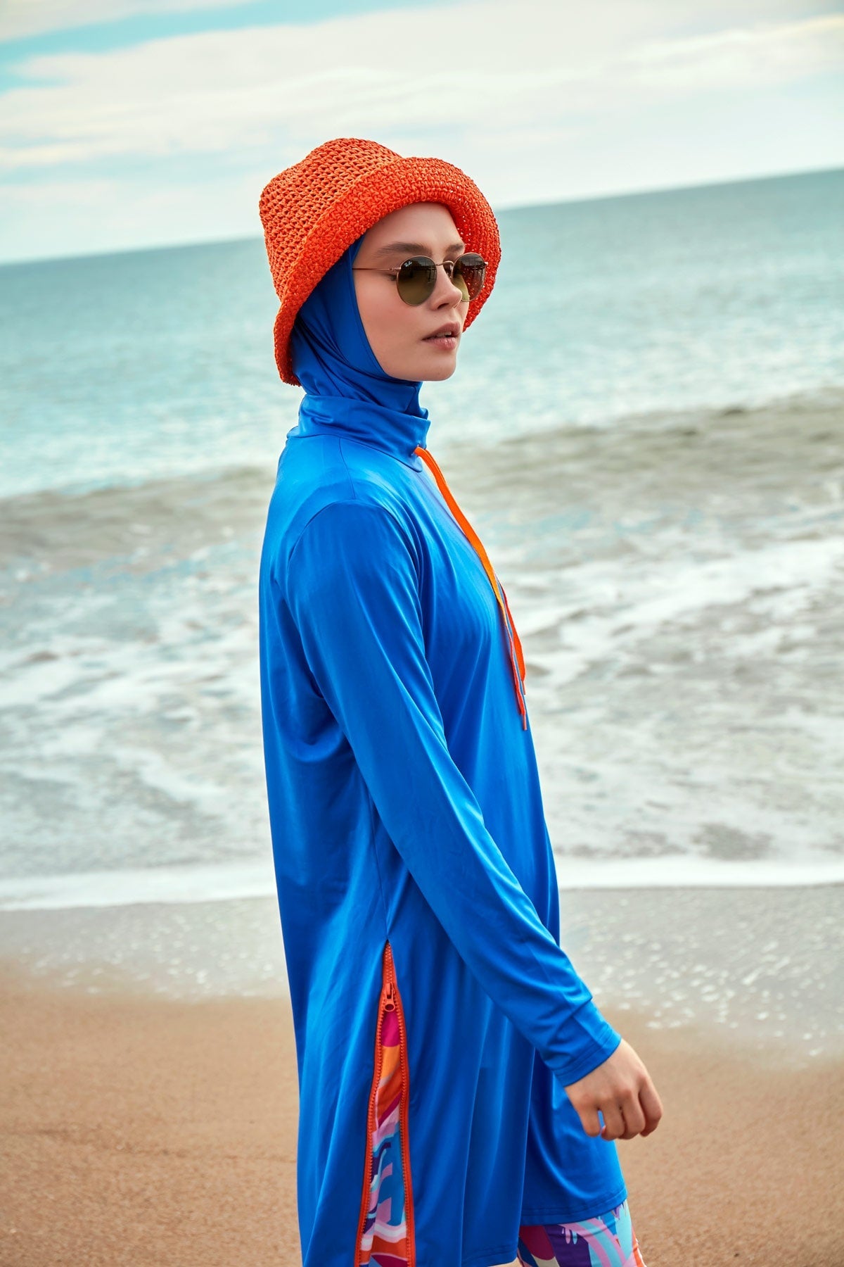 Lycra Royal Blue Burkini Modest Swimwear M2483