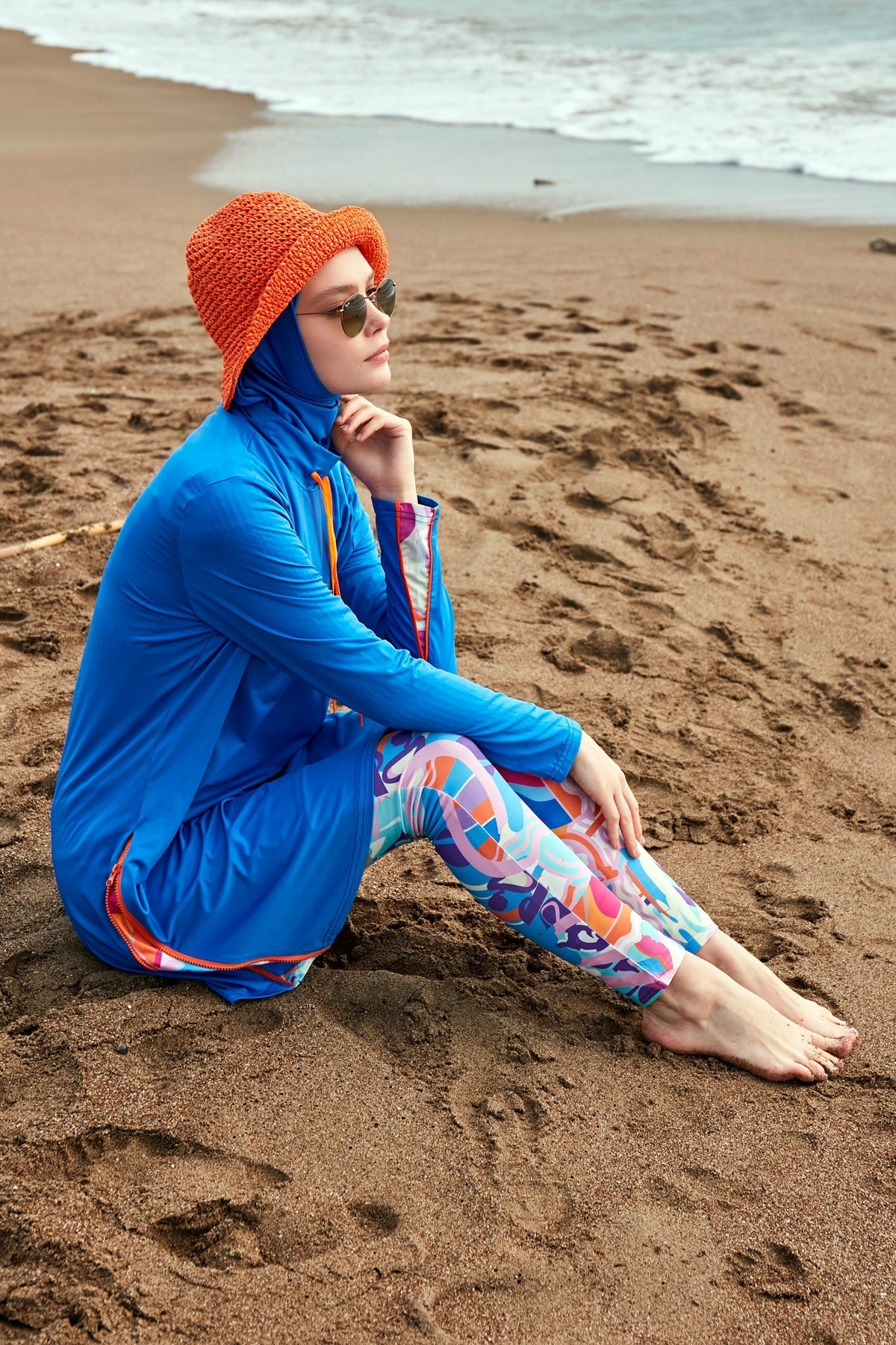 Lycra Royal Blue Burkini Modest Swimwear M2483 Secondary image