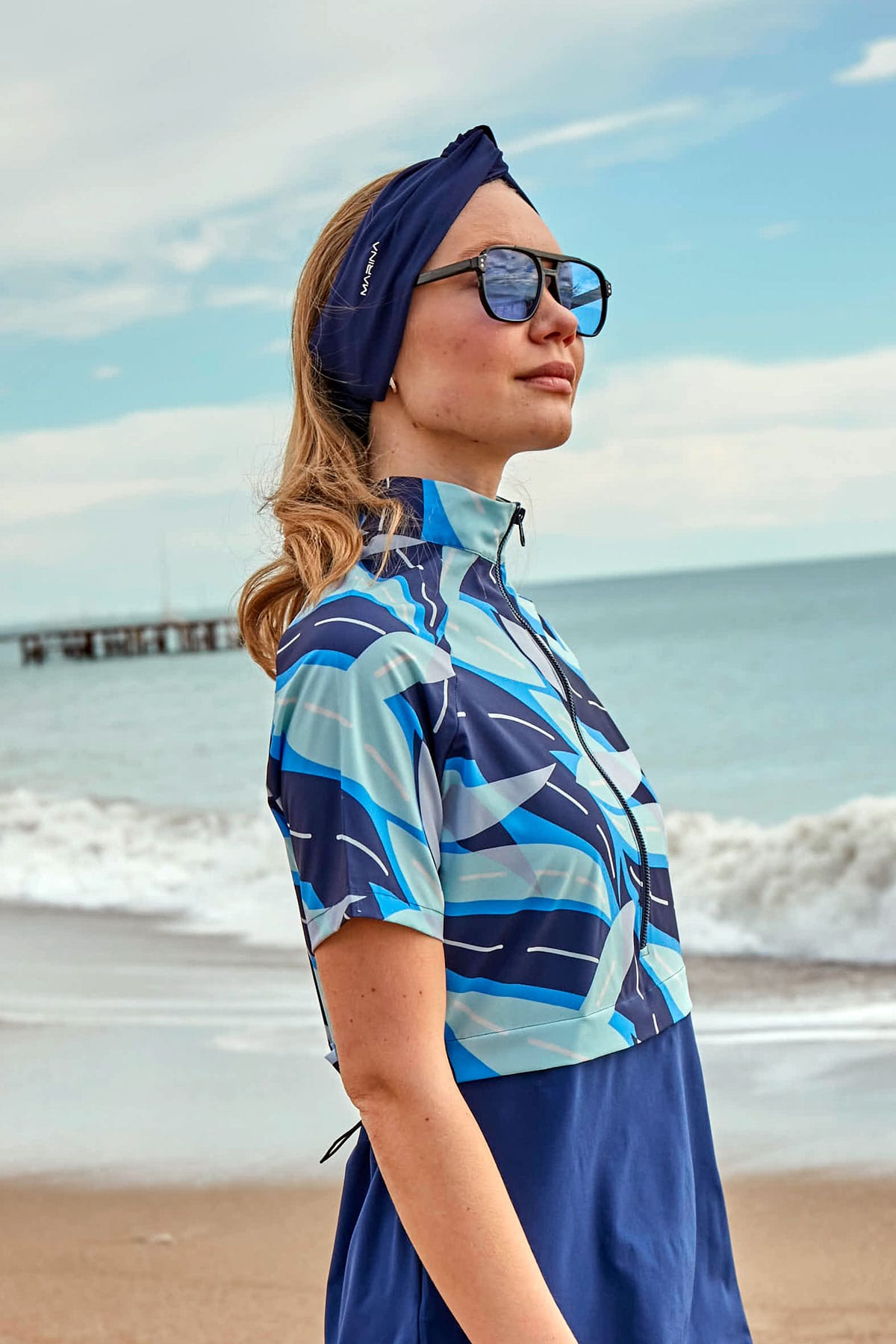 Navy Blue Swimming Bandana Cap BN2401