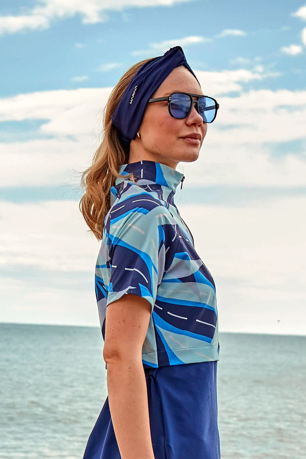 Navy Blue Swimming Bandana Cap BN2401 Main image