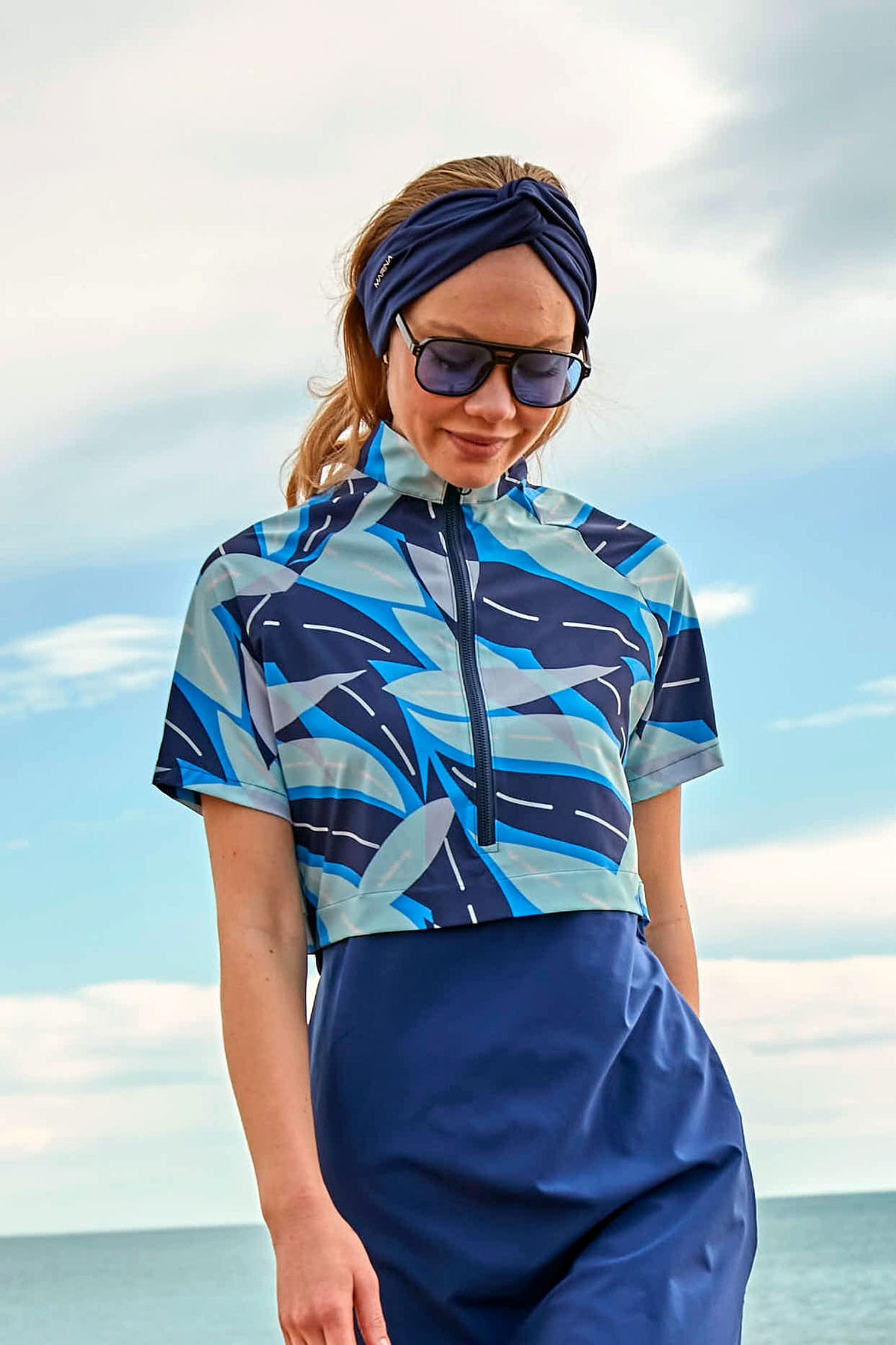 Navy Blue Swimming Bandana Cap BN2401 Secondary image