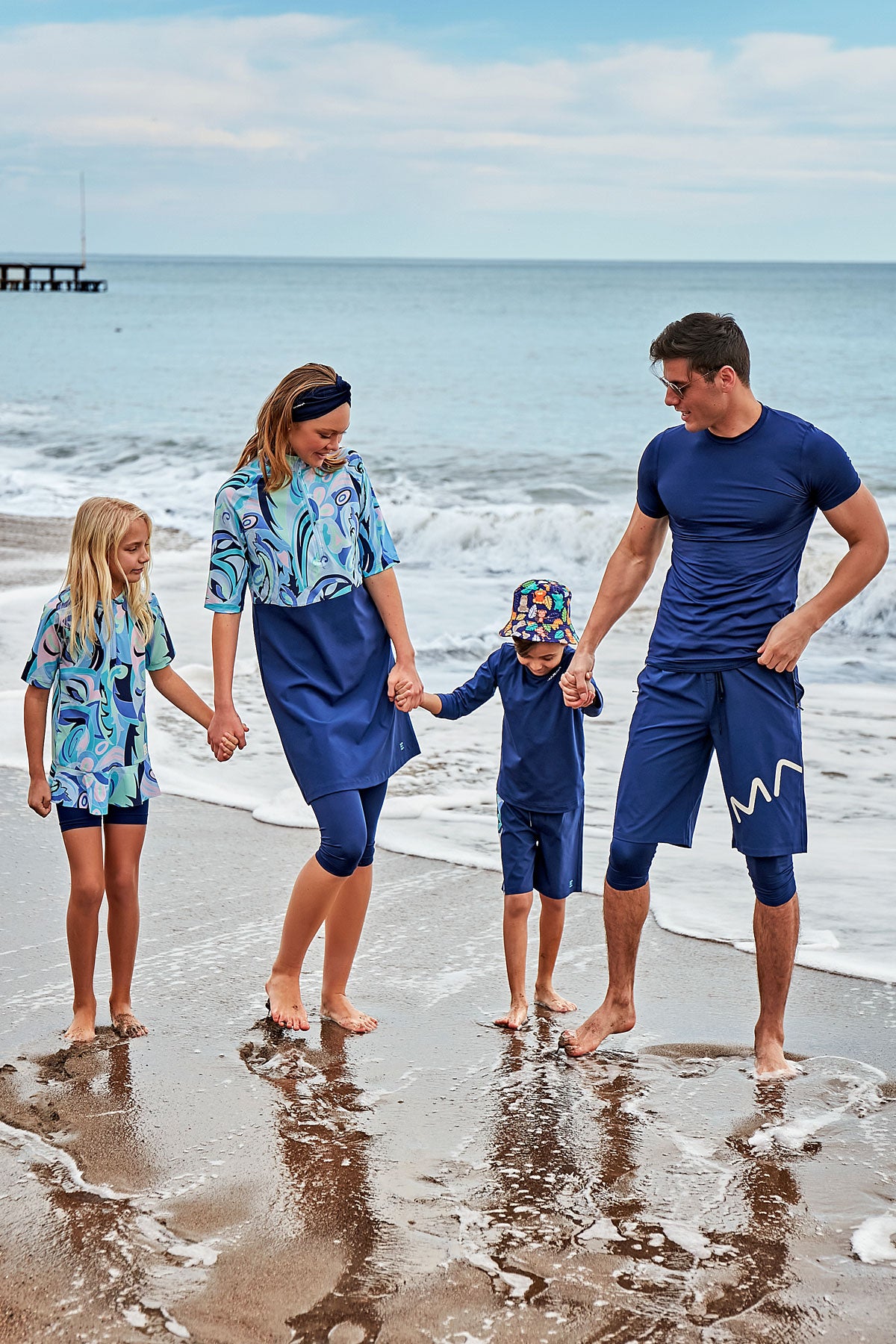 Woven Navy Half Coverage Swimsuit M2460