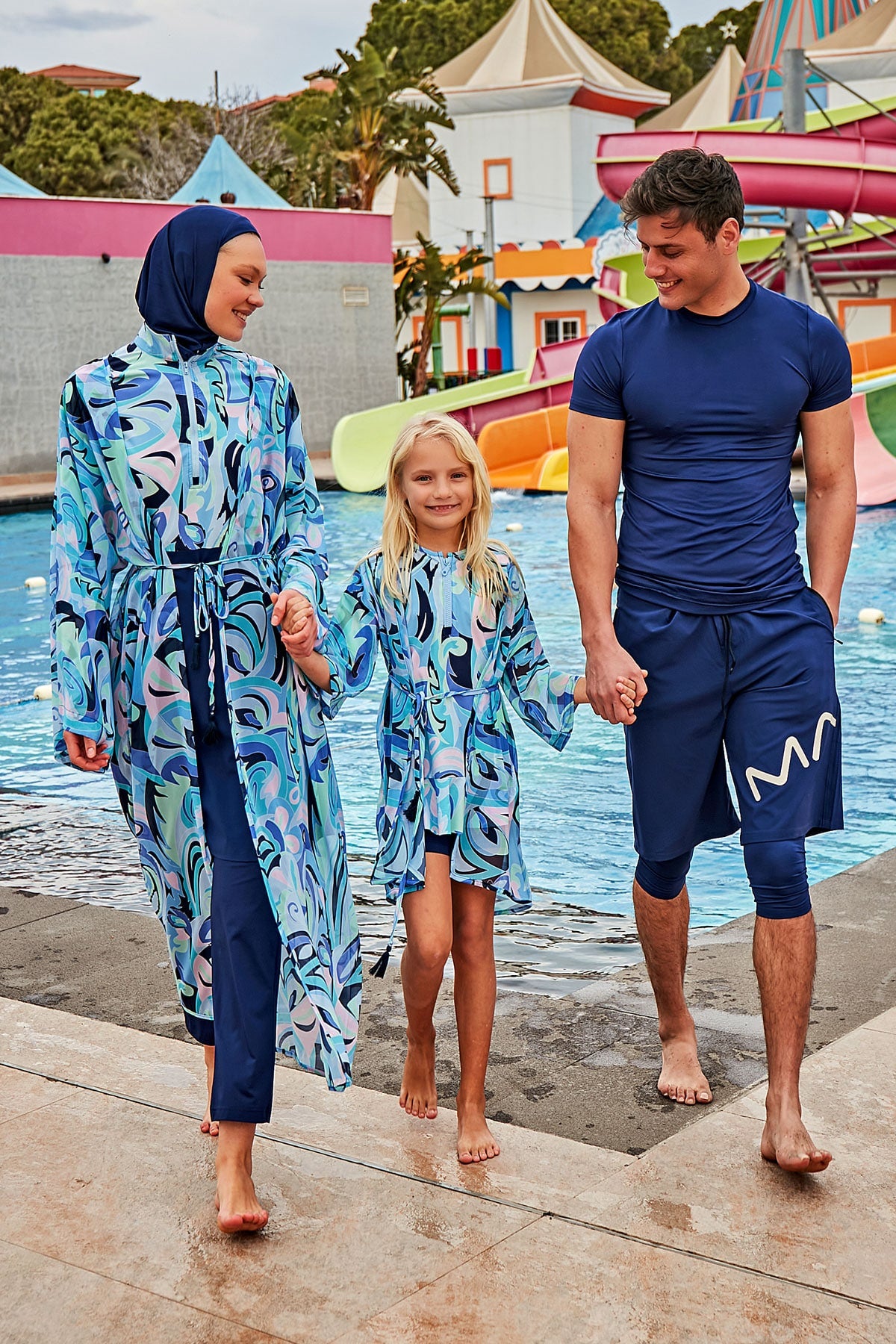 Patterned Colorful Kids Beach Kimono - P2429 صورة ثانوية