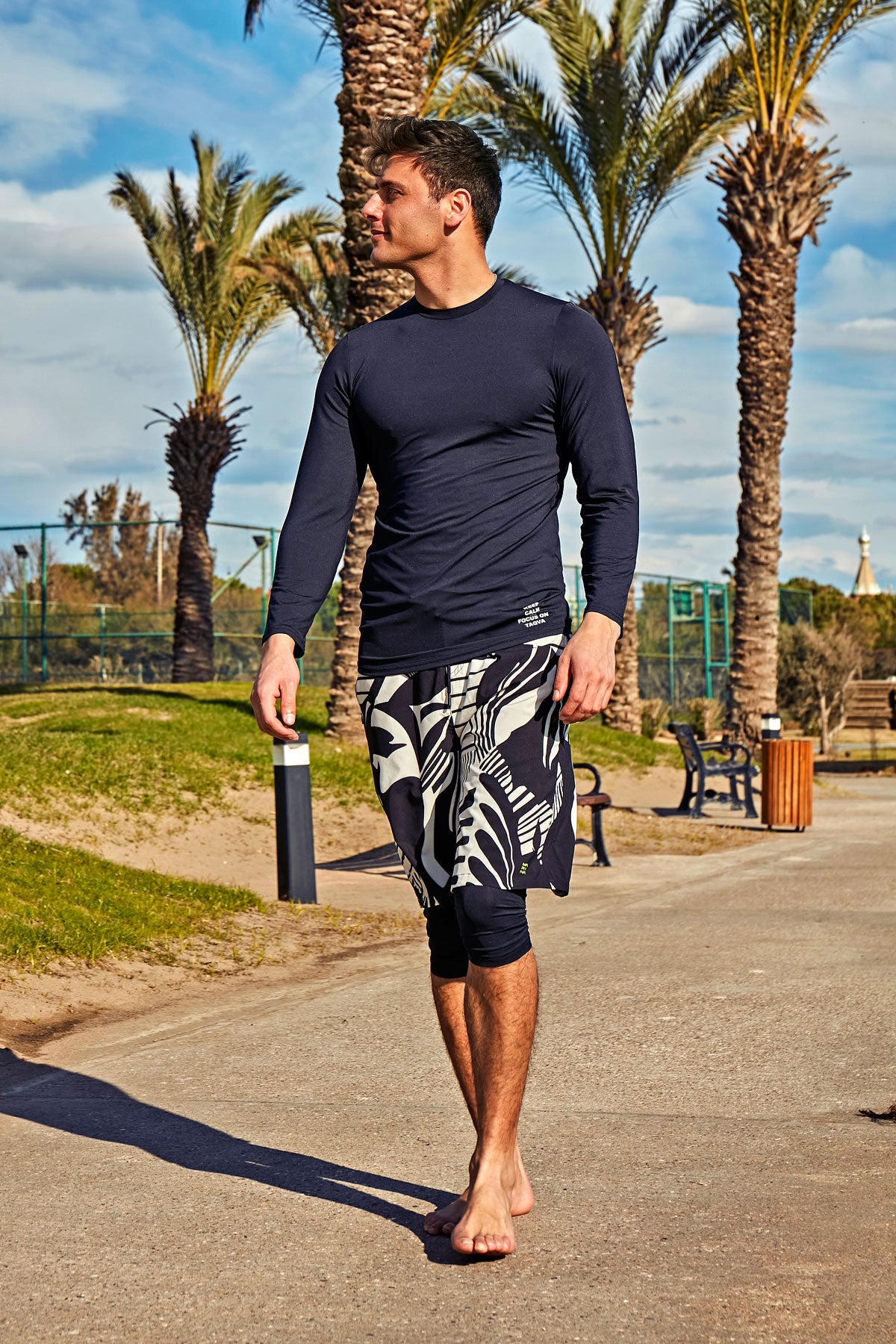 Lycra Navy Boys Swim Shirts T2402