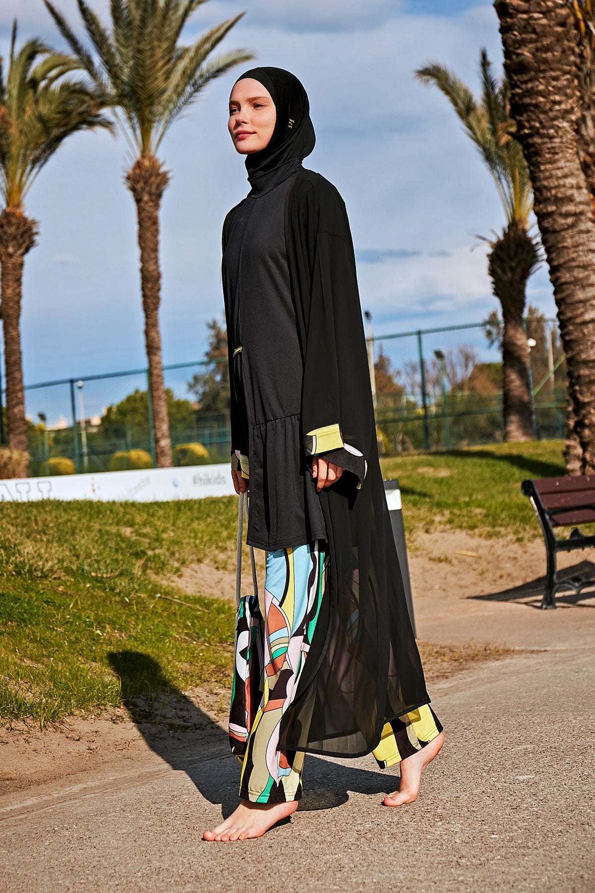 Black Pareo Kimono P2408