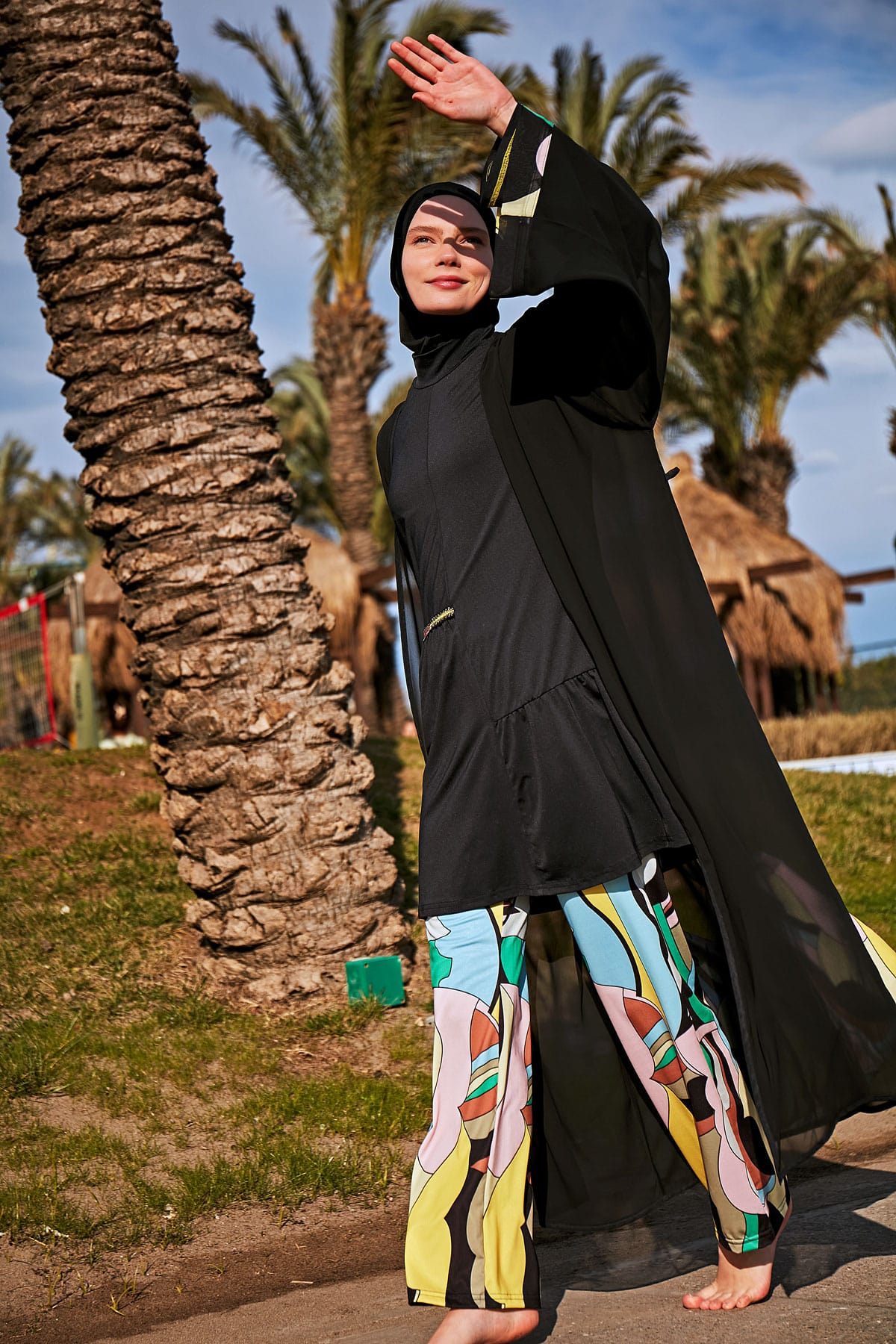 Black Pareo Kimono P2408