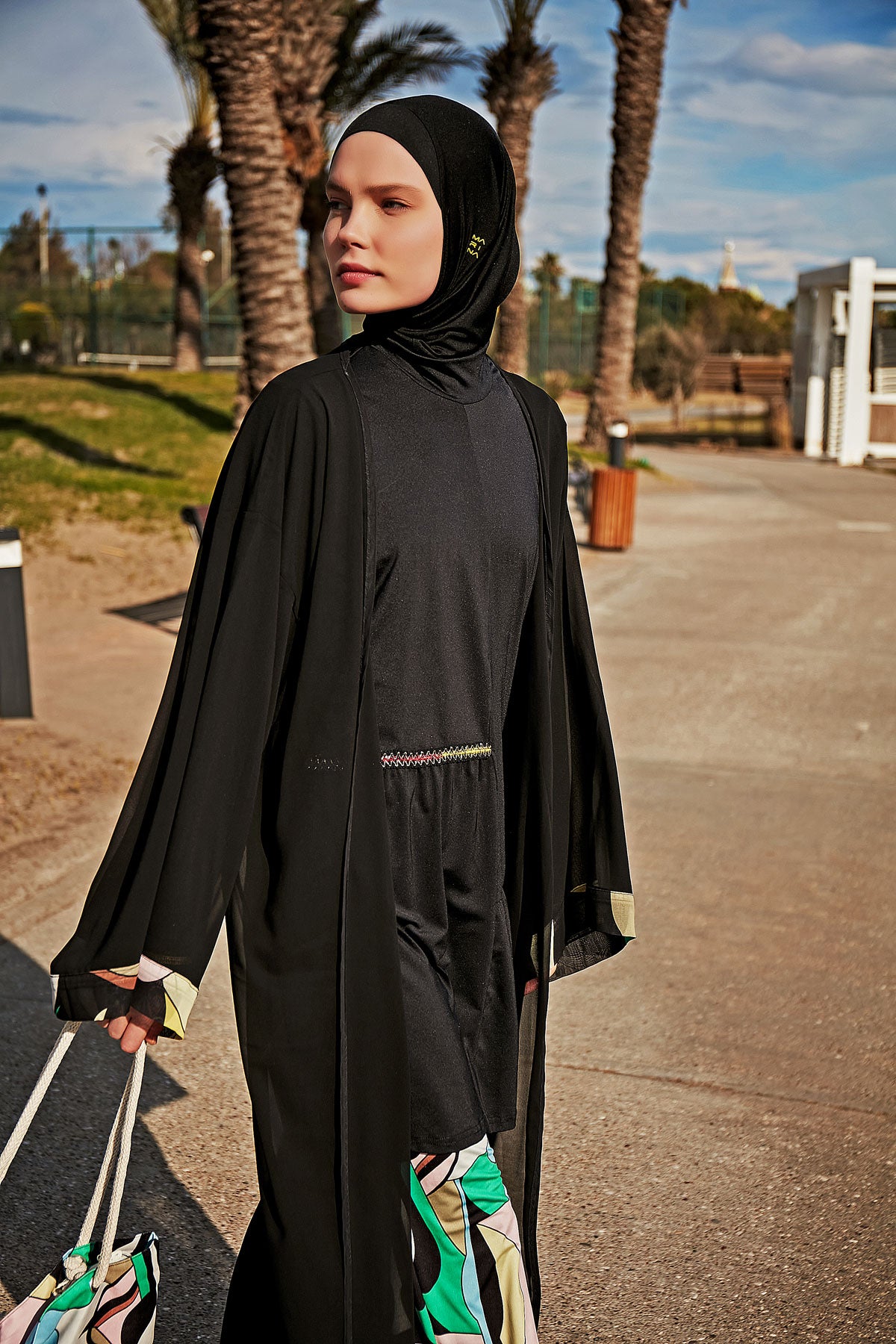 Black Pareo Kimono P2408