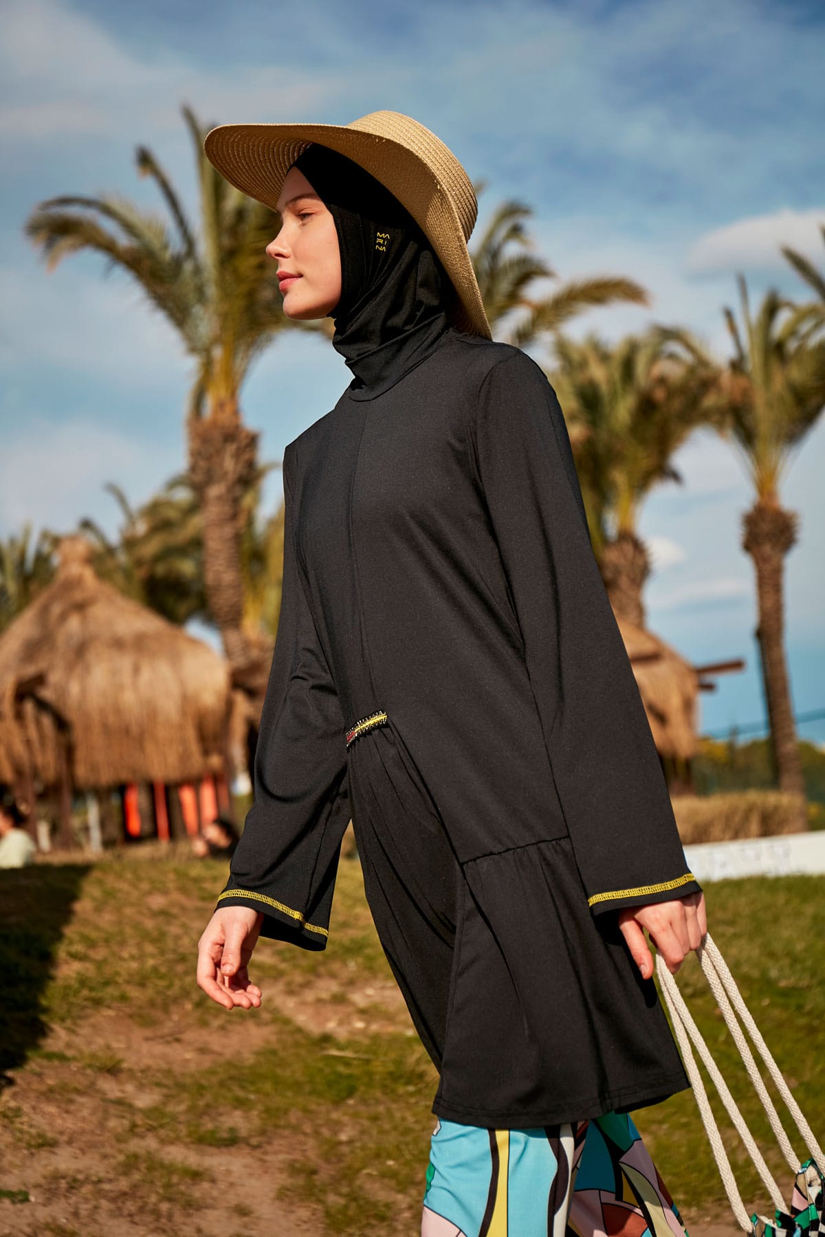 Lycra Black Burkini Modest Swimwear M2469 AUS