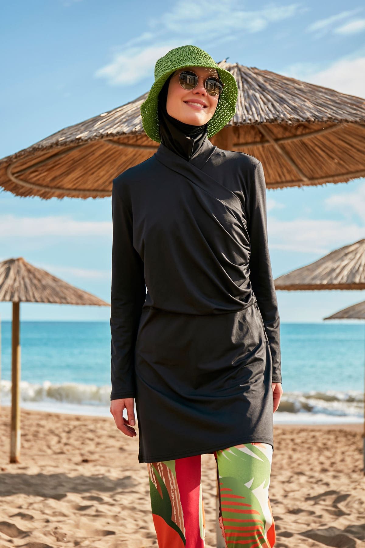 Lycra Black Burkini Modest Swimwear M2471