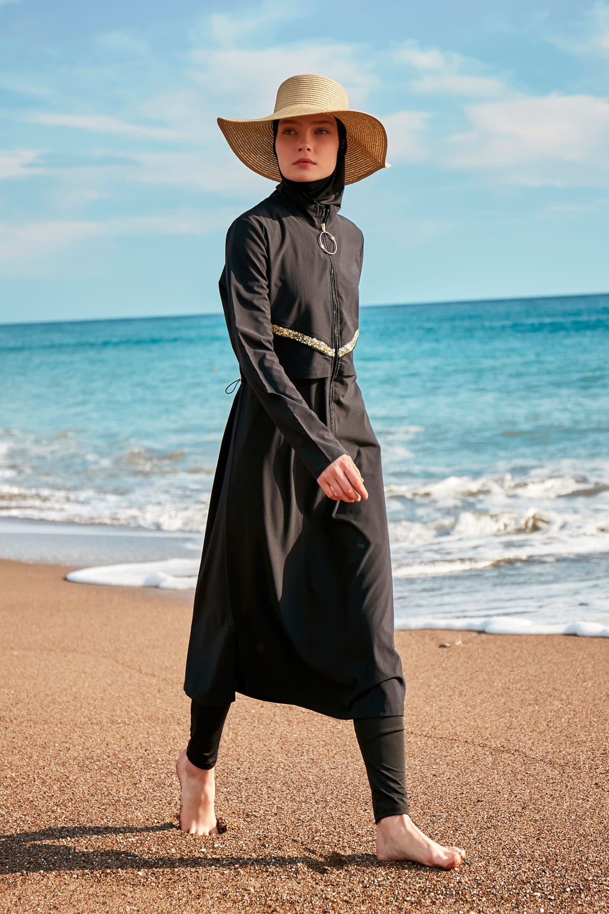 Woven Black Burkini Modest Swimwear M2410 Main image