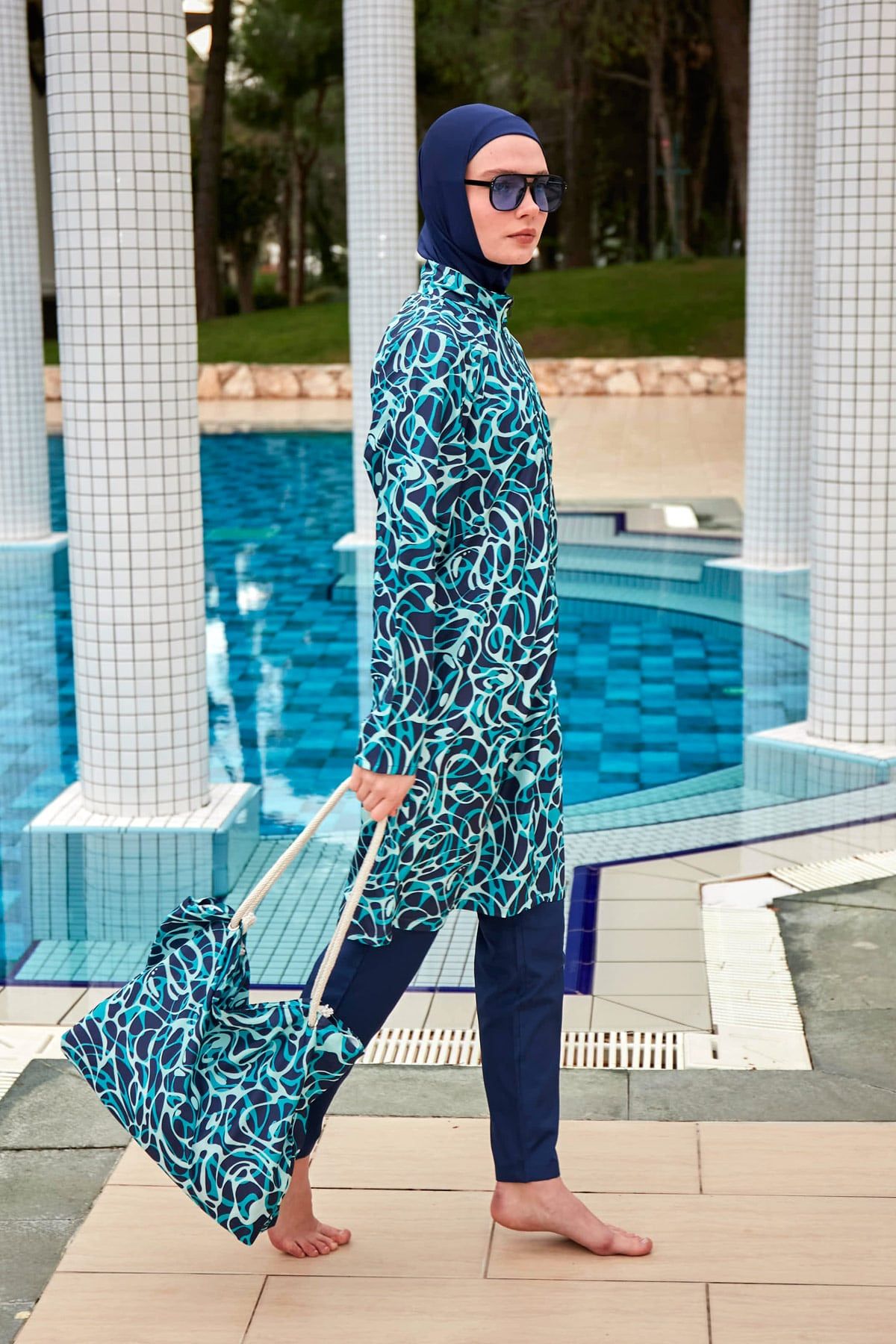 Colourful Burkini Modest Swimwear R2404