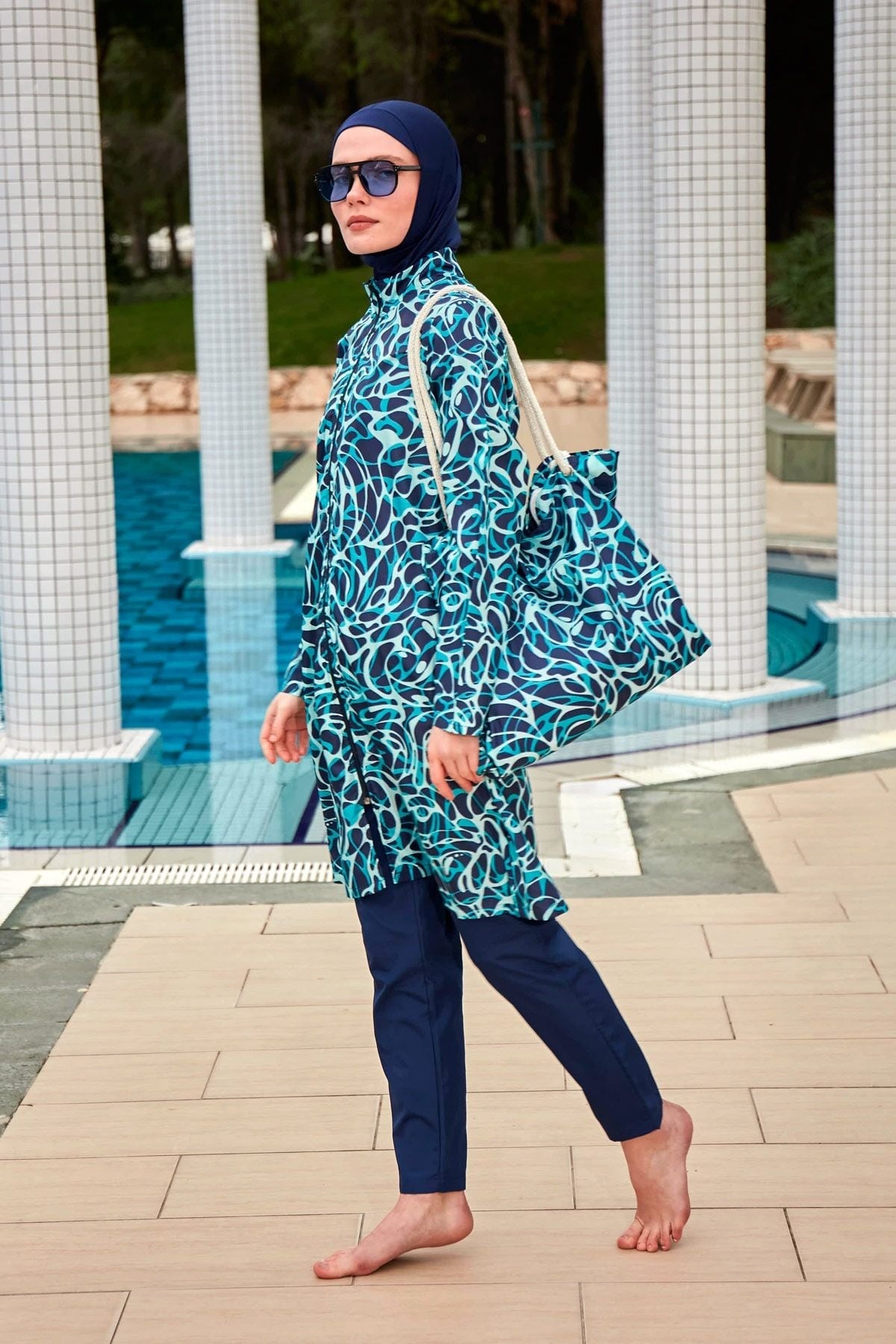 Colourful Burkini Modest Swimwear R2404