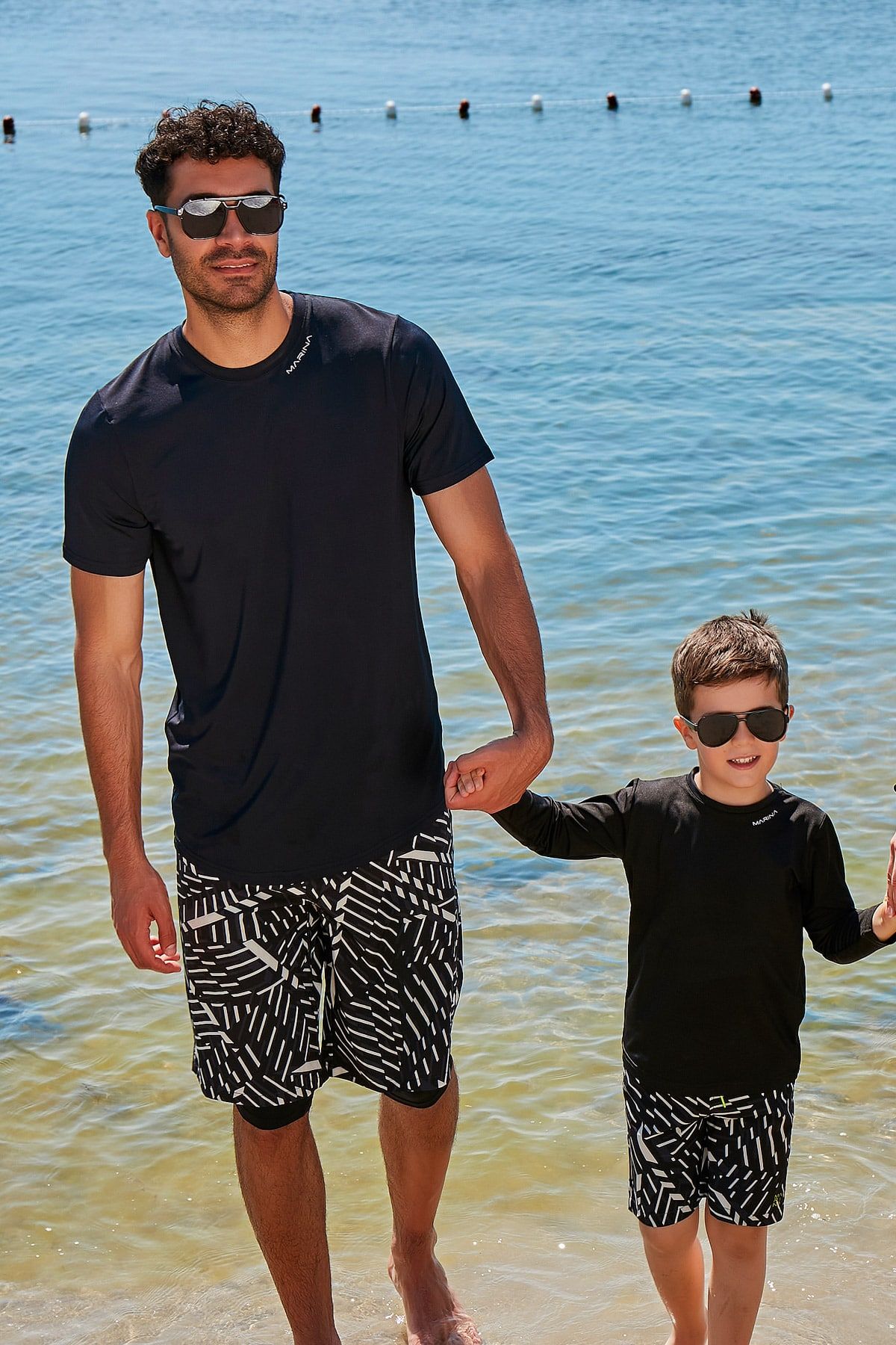 Lycra Black Boys Swim Shirts T2343 Main image